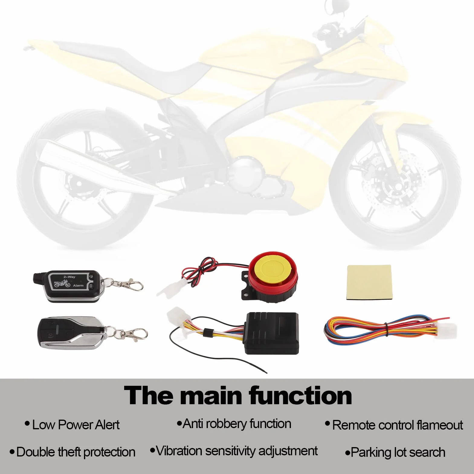 Sistema de Alarma de 2 Vías para Motocicleta, Alerta de Sonido de Vibración Antirrobo, Control Remoto LCD, Ahorro de Energía Antirrobo