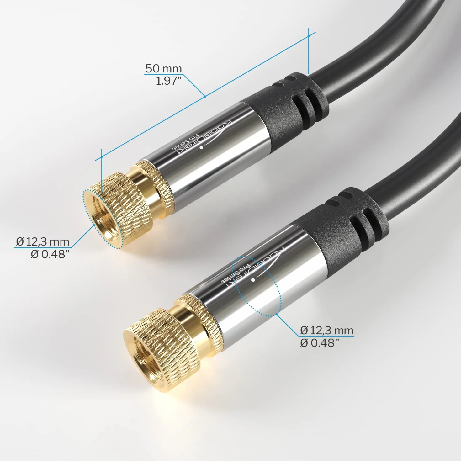KabelDirekt – Cable Satélite, Antena TV, Coaxial – 1,5m – Cable TV 4K con conector F de metal – Disponible en 0,5-30m (para radio/TV, DVB-T, DVB-C, DVB-S/DVB-S2, internet, negro)