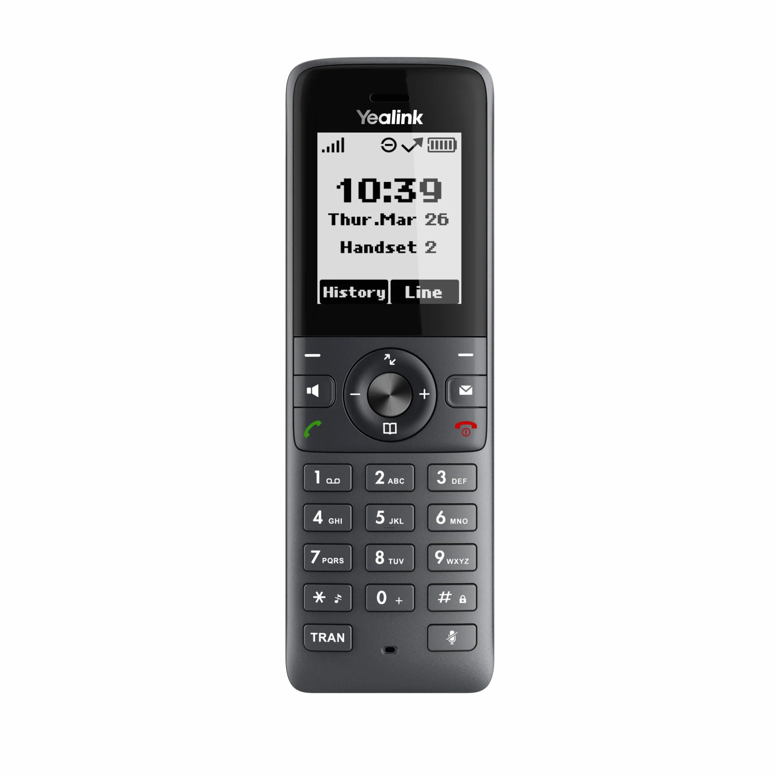 Yealink W71H DECT - Handset inalámbrico de 35 Horas, Pantalla LCD, Color Negro