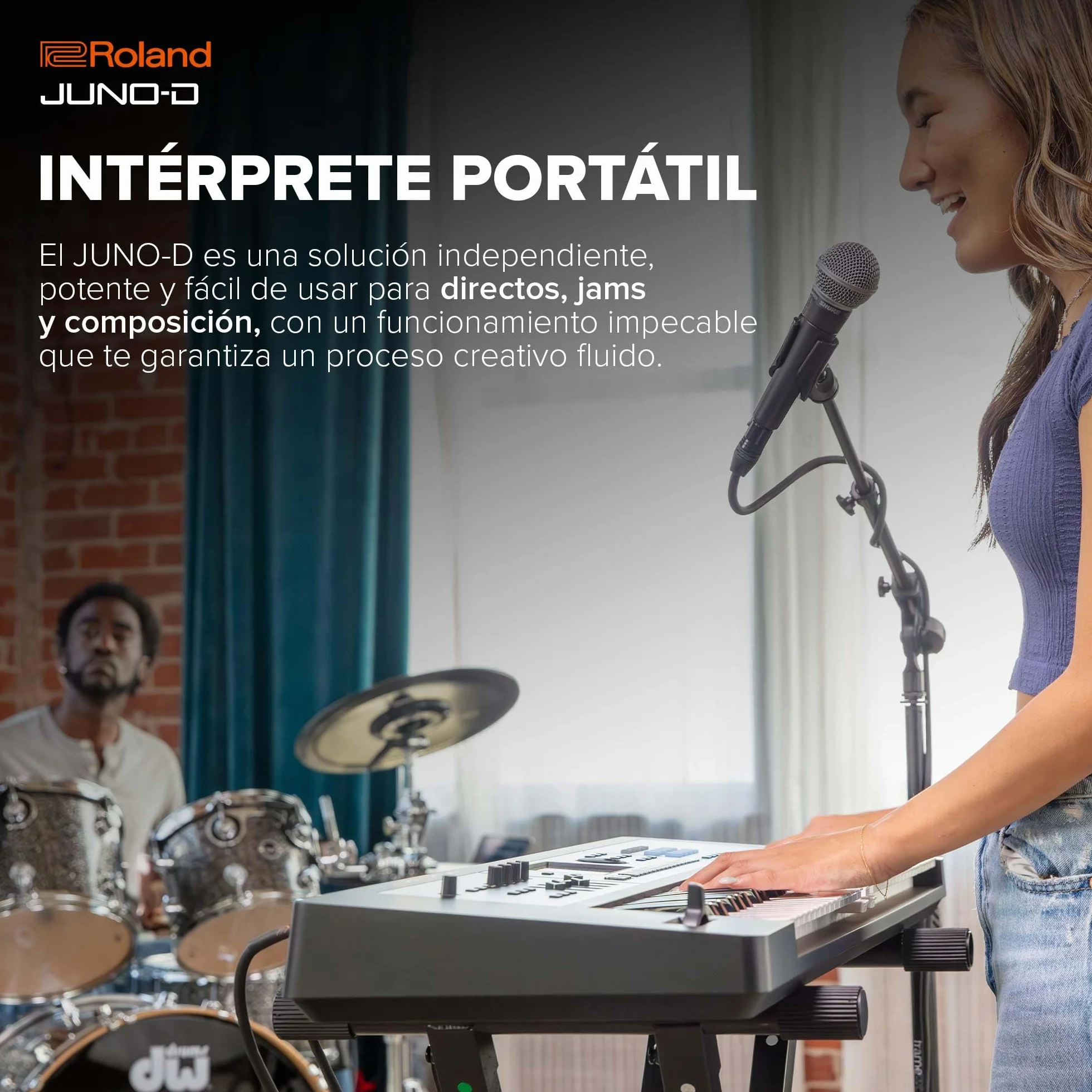 Sintetizador Roland JUNO-D6 | Teclado de 61 notas con acción de sintetizador | Generador ZEN-Core con más de 3.800 sonidos integrados | Intuitivas herramientas creativas | Interfaz de audio/MIDI USB-C