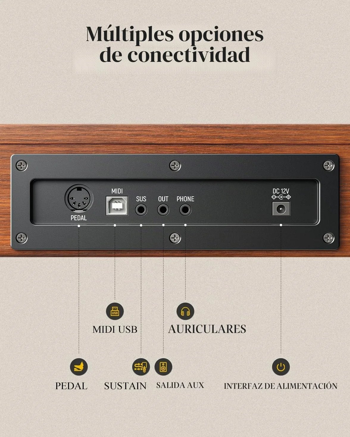 Eastar EP-80 Teclado de Piano de 88 Teclas,Piano Eléctrico de Tamaño Completo con Teclas Sensibles a la Velocidad,Paquete de Piano Digital Portátil para Principiantes con Soporte,Pedal y Atril,Marrón