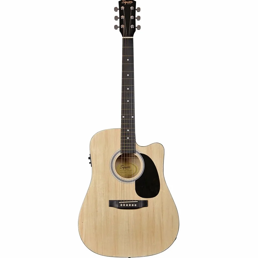 Fender SA-105CE, Dreadnought Cutaway, Guitarra Acústica Electrificada, Natural, Incluye cursos virtuales gratuitos en Fender Play