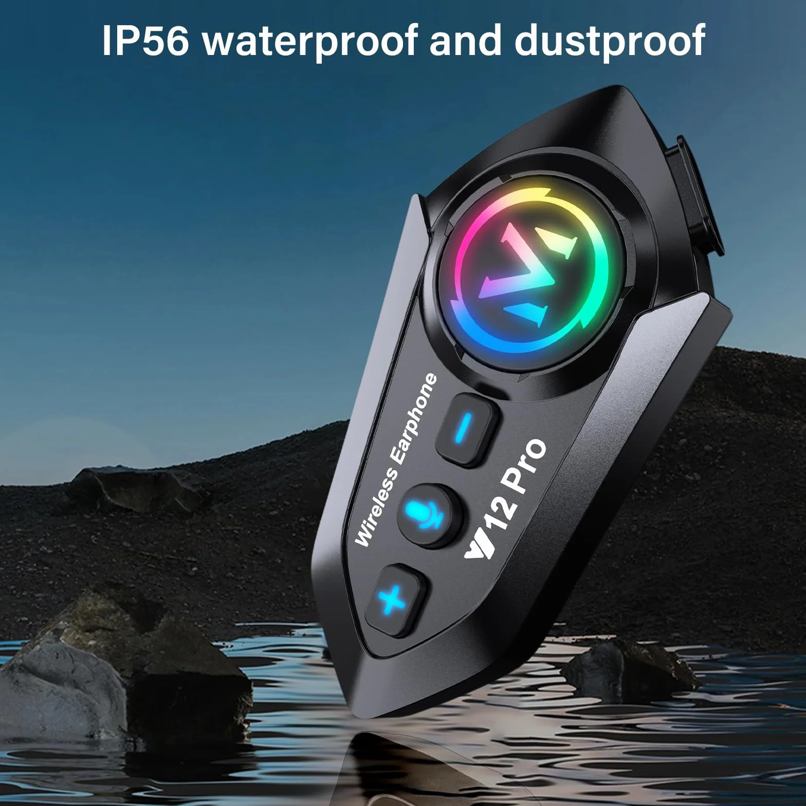 Intercomunicador Casco Moto Bluetooth 5.4 Doble Chip Audio Multitarea Manos Libres 500m Cancelación Ruido DSP CVC IP56