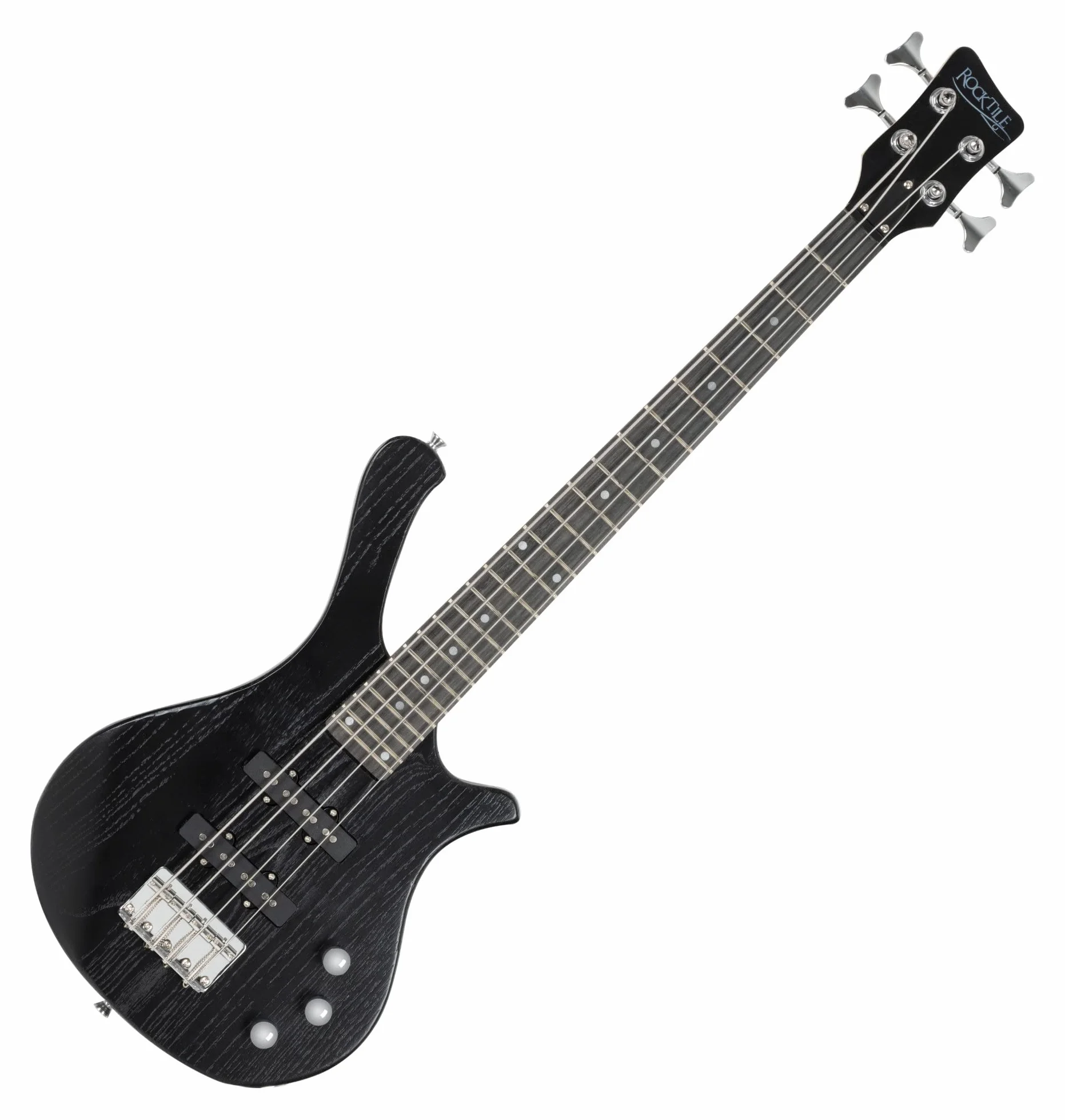Rocktile TB-4 MBK Traveler Bajo Eléctrico - Bajo eléctrico de 4 cuerdas en formato de viaje - Cuerpo: Aliso, Mástil: Arce - Diapasón: Technical Ebony - 2 pastillas single coil - Negro mate