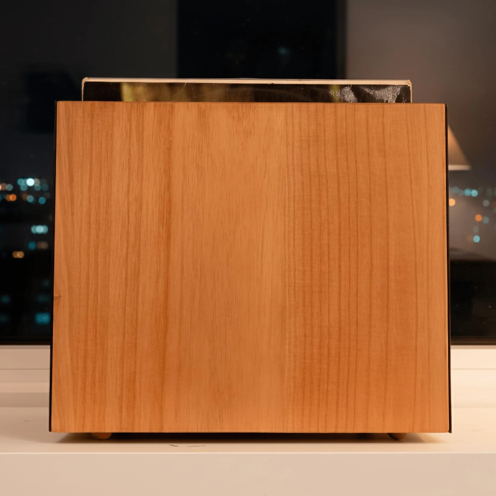 Caja de Vinilos en Madera y Acero Carbono Orbit | Archivador Discos de Vinilo Minimalista | Caja para Discos de Vinilo Apilable | Estanteria para Vinilos | Capacidad 50 LPs