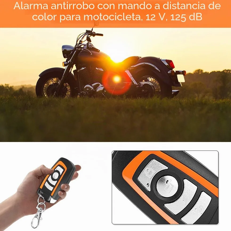 Sistema de Alarma para Motocicleta, Alarma inalámbrica para Bicicleta con Control Remoto, Resistente al Agua, Volumen Alto, Sistema de Alarma de Seguridad antirrobo para Motocicleta, Control Remoto