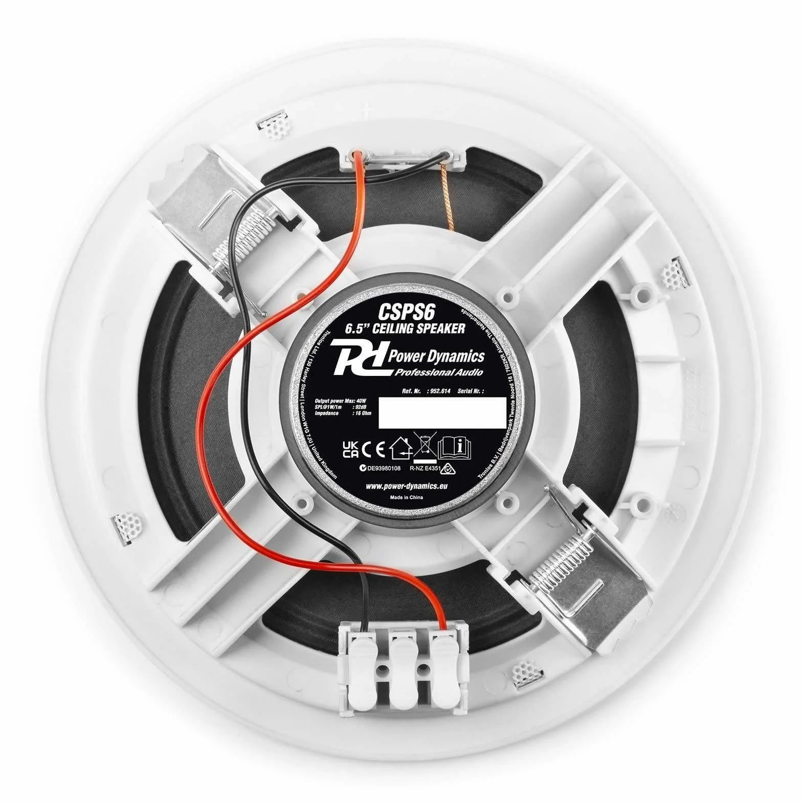 Power Dynamics CSPS6 Altavoz empotrable techo 40 vatios 6,5 pulgadas 16 ohmios
