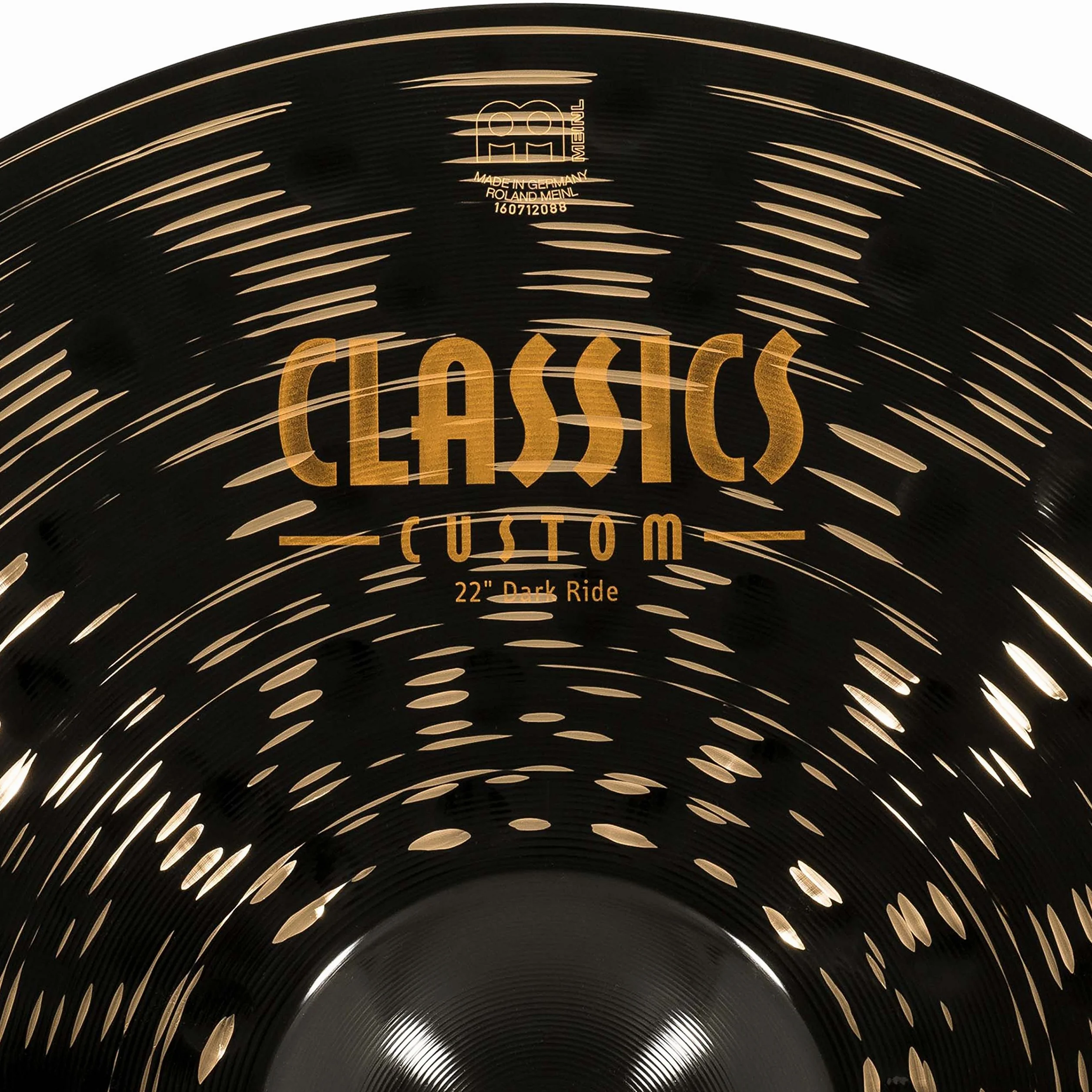 Meinl Cymbals Classics Custom Dark Plato Ride de 22 pulgadas (55,88cm) Platillos de Batería - Bronce B12, Acabado Oscuro (CC22DAR)