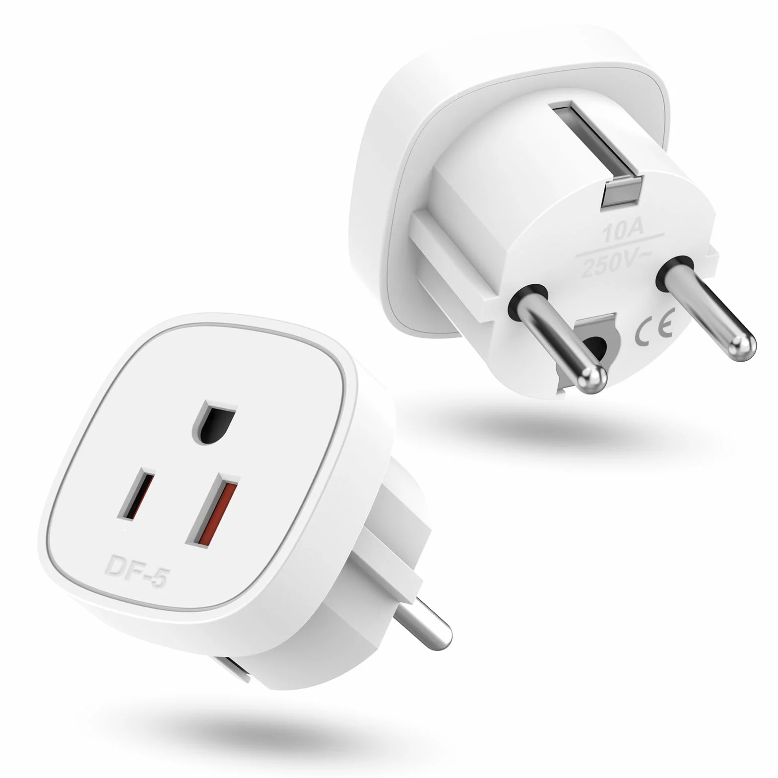 2X Adaptador de Enchufe de USA a Enchufe Europeo, Americano to España, USA a EU, Adaptador de Viaje Estados Unidos a Español