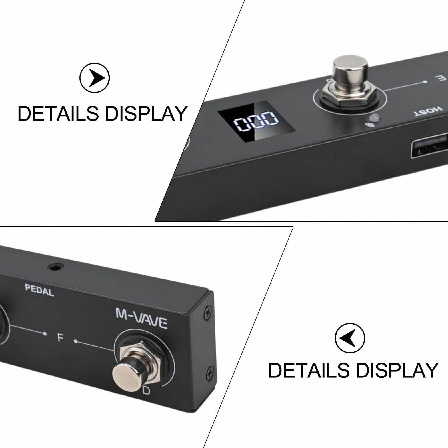 M-VAVE/Chocolate Plus - Controlador MIDI/pedal con 4 botones programables, construcción de metal, conectividad USB, batería recargable, 12 horas de reproducción para músicos y artistas (negro)