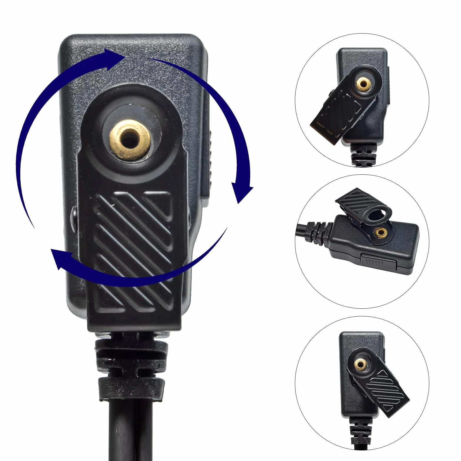 Walkie Talkie Auricular con micrófono, 2 Pines con PTT, Compatible con Kenwood eSnic Retevis Baofeng UV-5R Radio Ear Piece para guardaespaldas de Seguridad (Tubo Transparente, 1 Piezas)