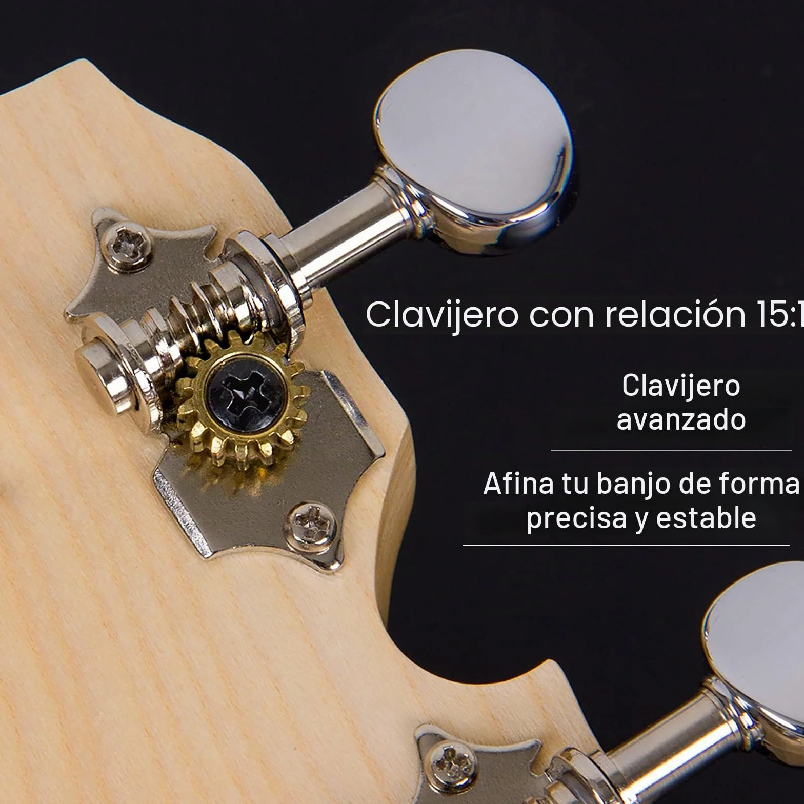 AKLOT Banjolele Ukelele banjo Concierto 23 pulgadas Remo Drumhead Open Back Maple Body 1:15 Sintonizador avanzado con varilla de armadura de dos vías