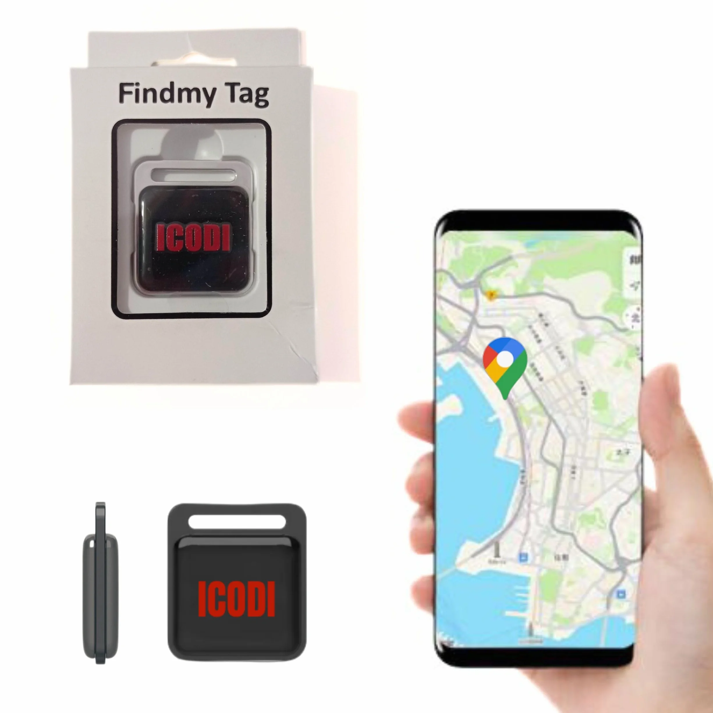 ICODI Localizador GPS para Coche Bluetooth IP67 Impermeable Sin Tarjeta SIM Android iOS