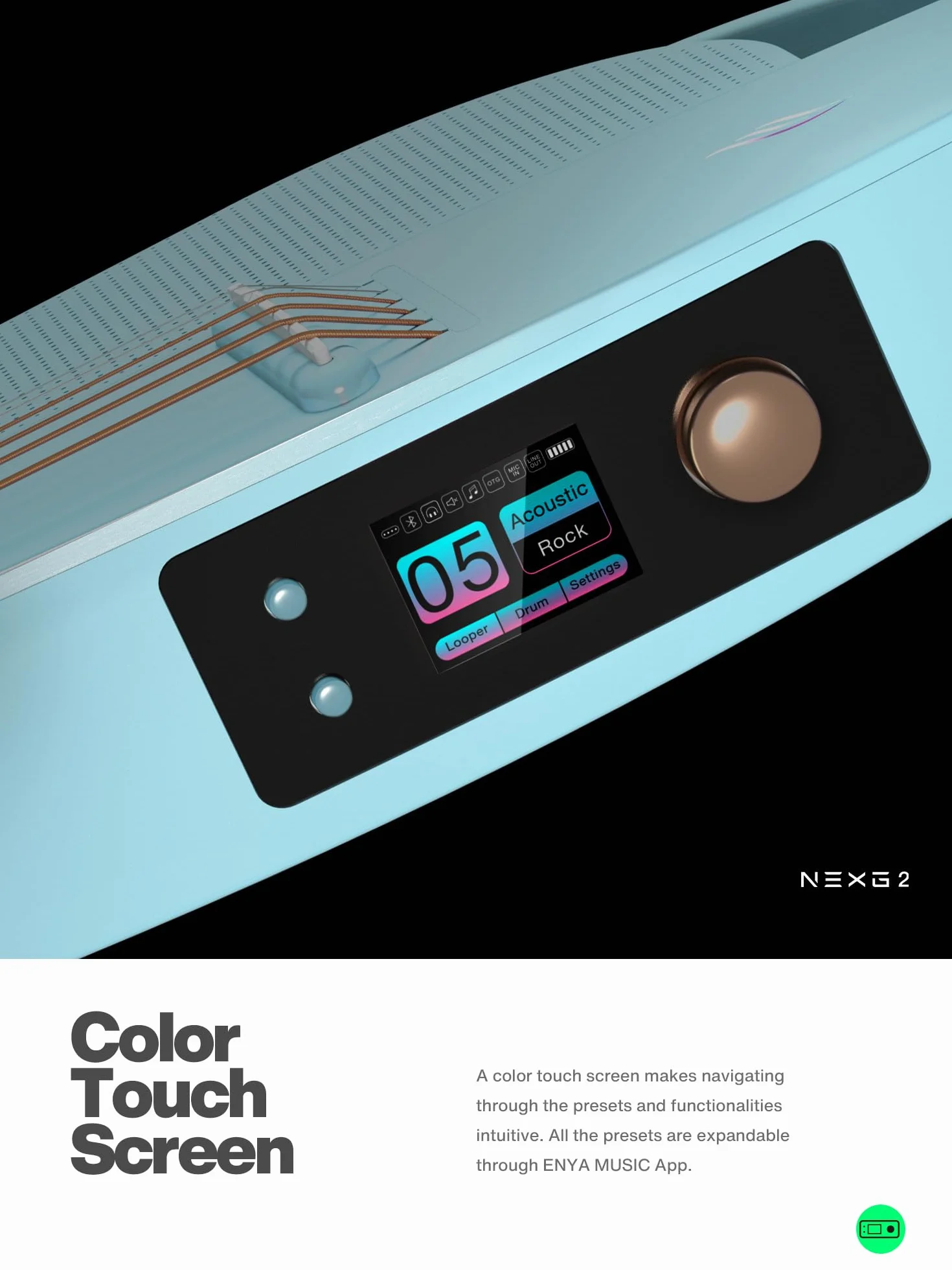 Enya Guitarra Electroacústica NEXG 2 - Versión Básica Guitarra Eléctrica de Fibra de Carbono Azul de 38'' Smart Guitar para Adultos con Altavoz Inalámbrico de 80W Pedal Cargador y funda
