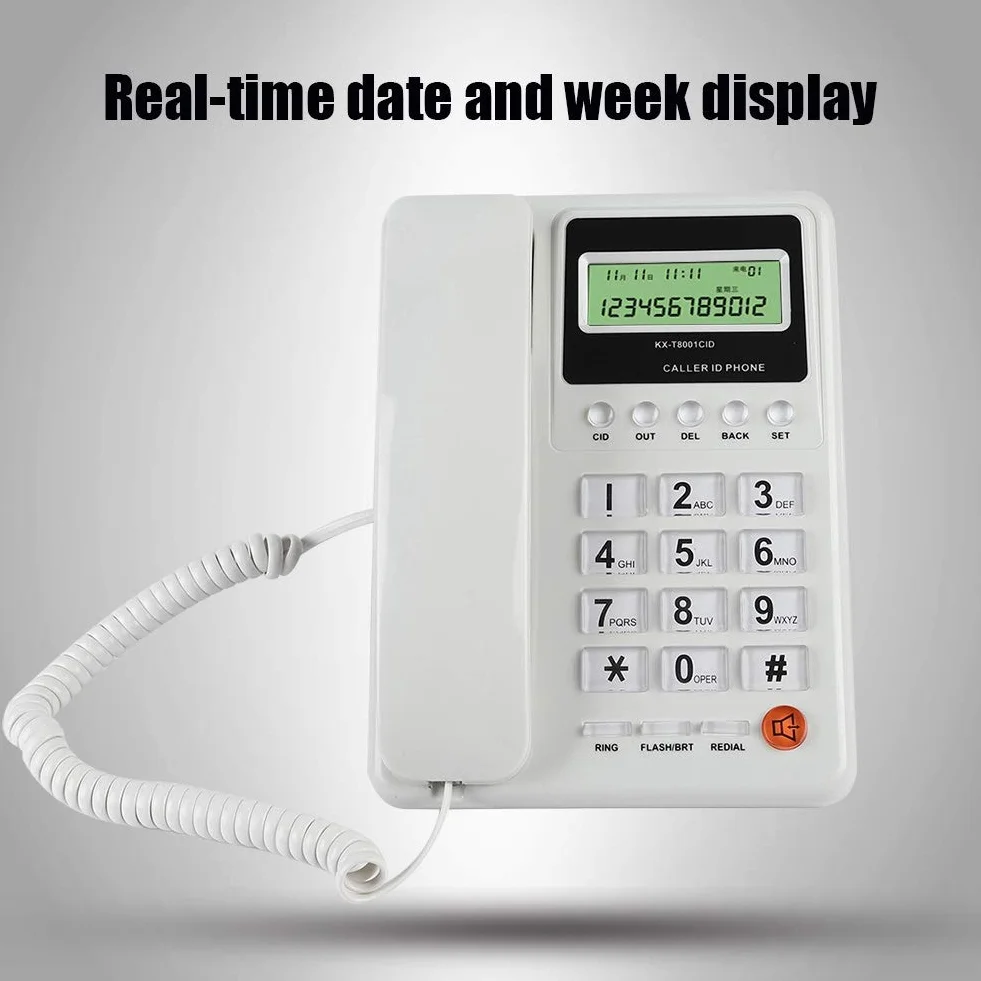 Teléfono Fijo con Contestador Automático y Identificador de Llamadas DTMF/FSK para Hogar, Hotel u Oficina