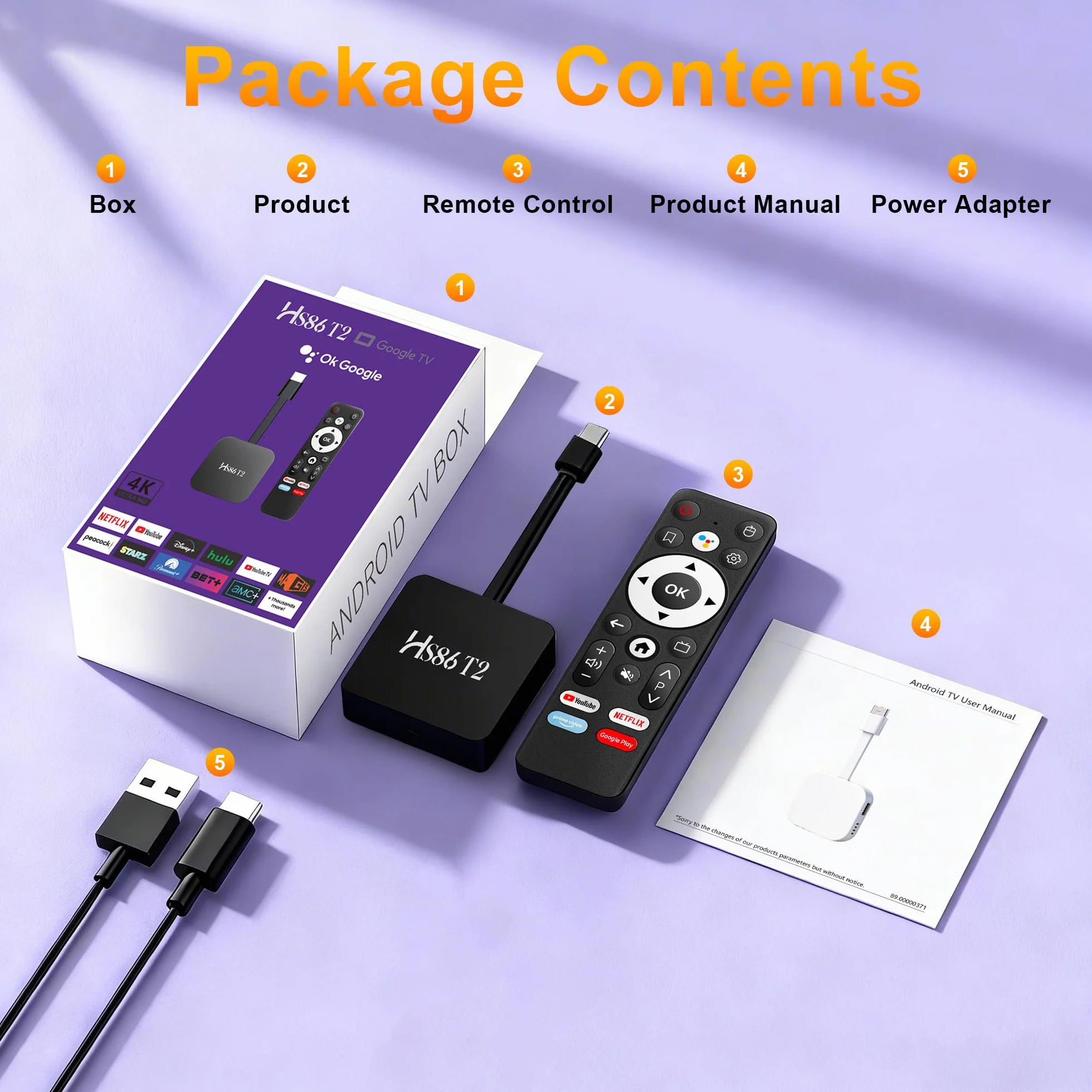 Barra de transmisión Android TV 14.0, barra de transmisión Smart TV 2 GB RAM 16 GB ROM, chip RK3518, WiFi dual 2,4 G/5,8 G, BT5.0, HDMI 2.0 y HD 4K, control remoto por voz compatible con video y audio