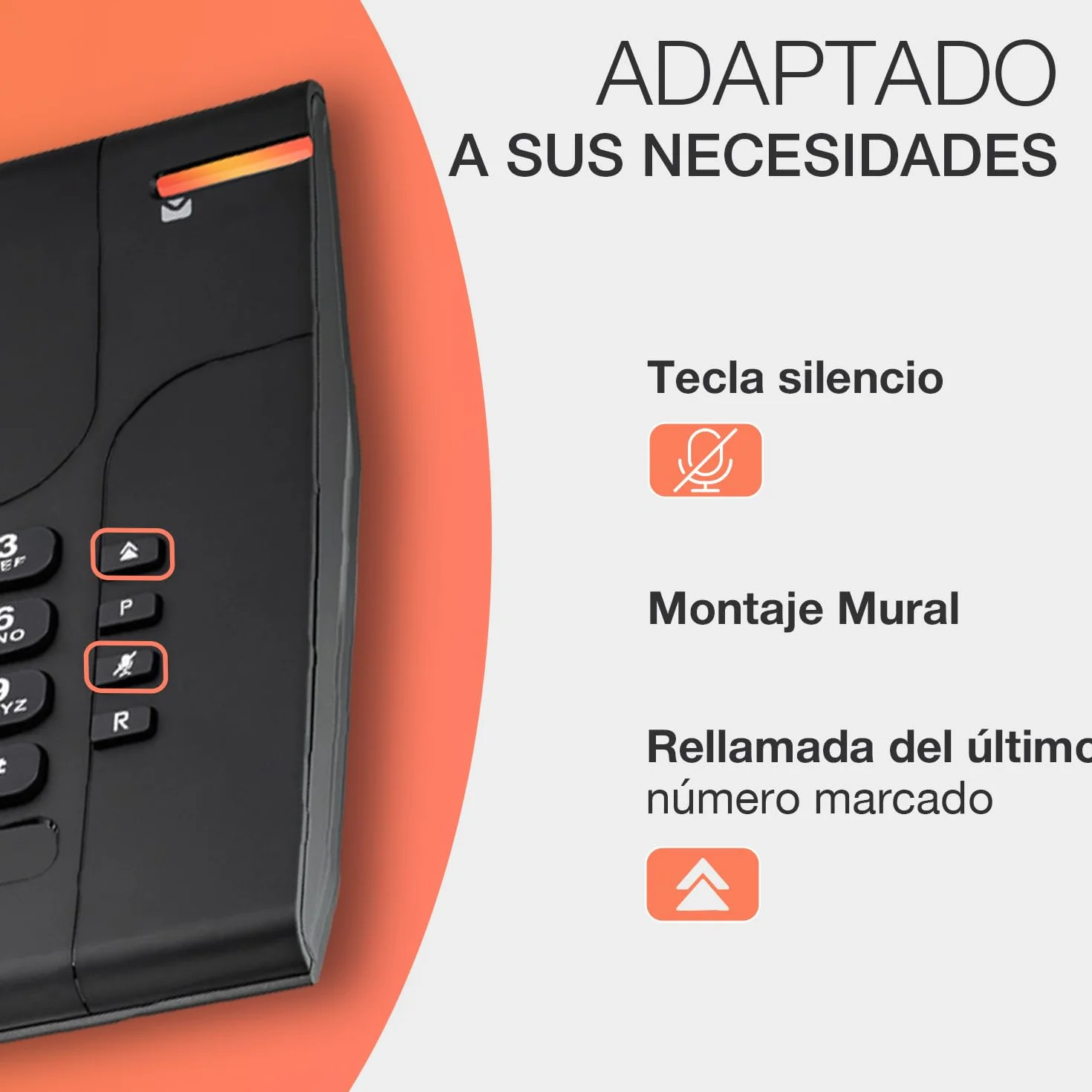 Alcatel Temporis 180 Pro 2 Piezas Teléfono Manos Libres Negro