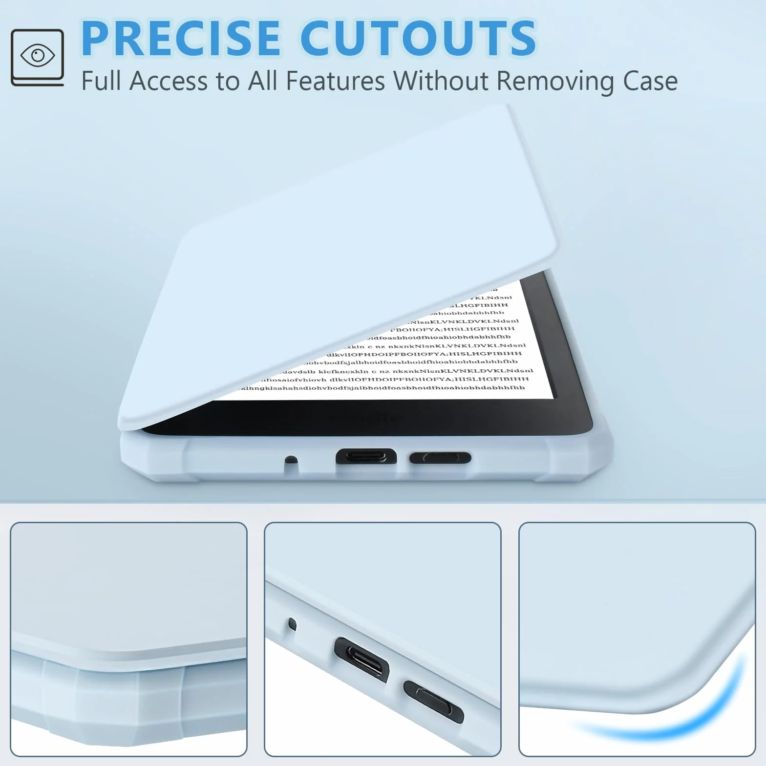 Funda para Kindle Paperwhite 6" 2024 2022 11ª Generación 2021 2022 Light Blue