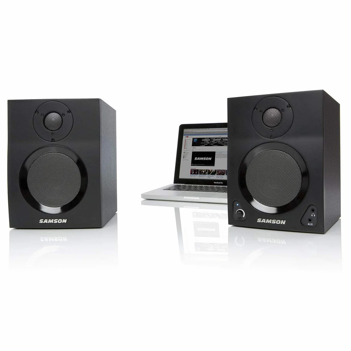 Samson MediaOne BT4 - Altavoz multimedia Bluetooth y cable de audio keepdrum (3 m)