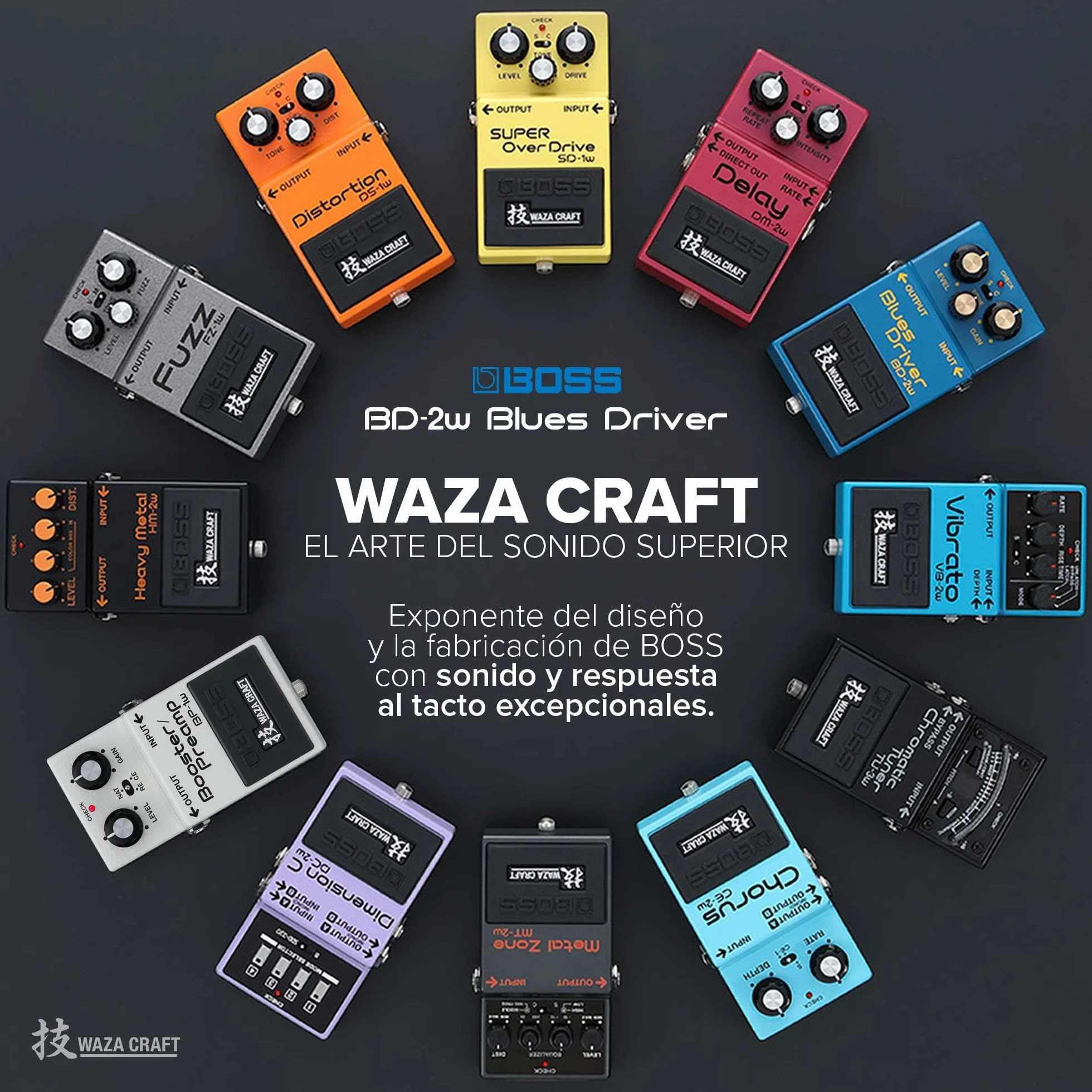 BOSS BD-2W Blues Driver | Pedal de efecto de guitarra Waza Craft prémium con circuitería analógica | Reproducción auténtica del legendario BD-2 Blues Driver | Modos de interpretación Standard y Custom