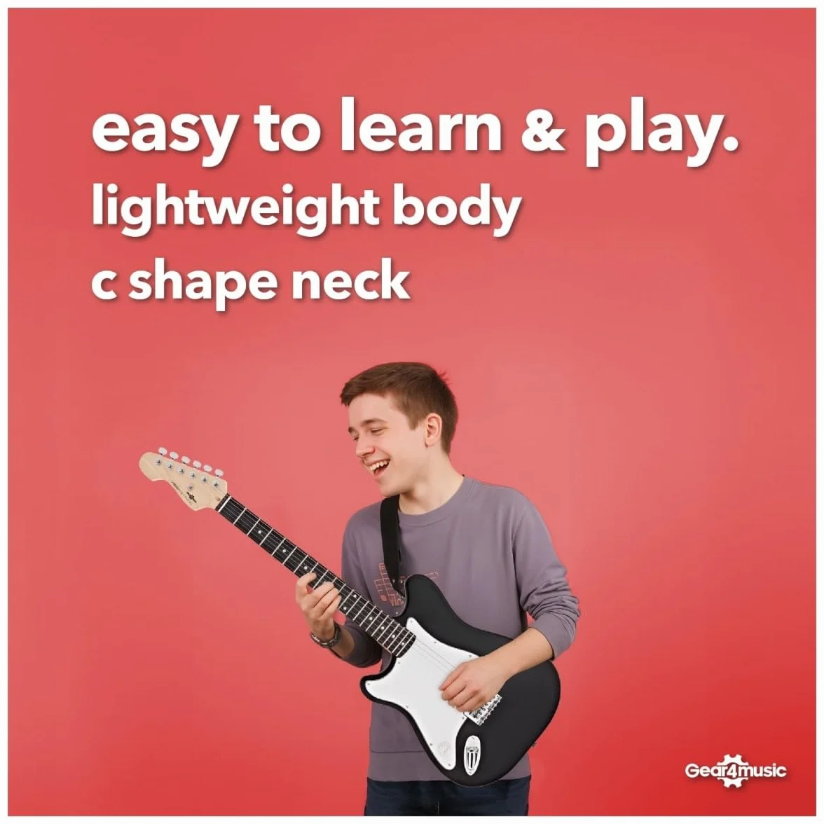 VISIONSTRING Guitarra Eléctrica Zurda 3/4 Tamaño Guitarra Starter Pack con Amp para Niños y Principiantes