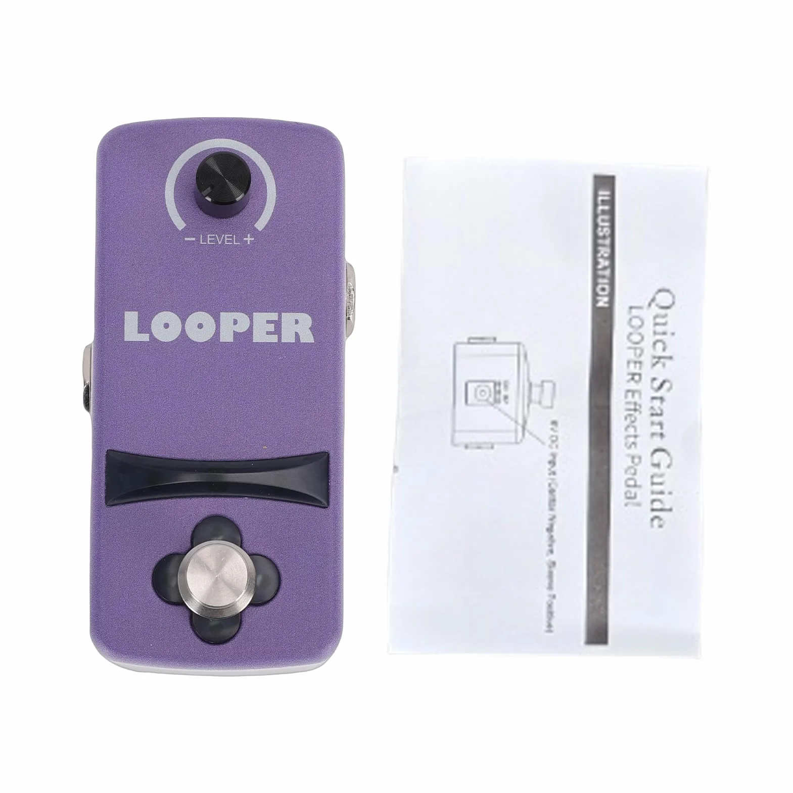 Jeffergarden Mini Pedal de Guitarra Looper, Interruptor único, Grabación de 12 Minutos, Pedal de Efectos de Bucle de Aleación de Zinc Alimentado por Memoria Inteligente Tipo C