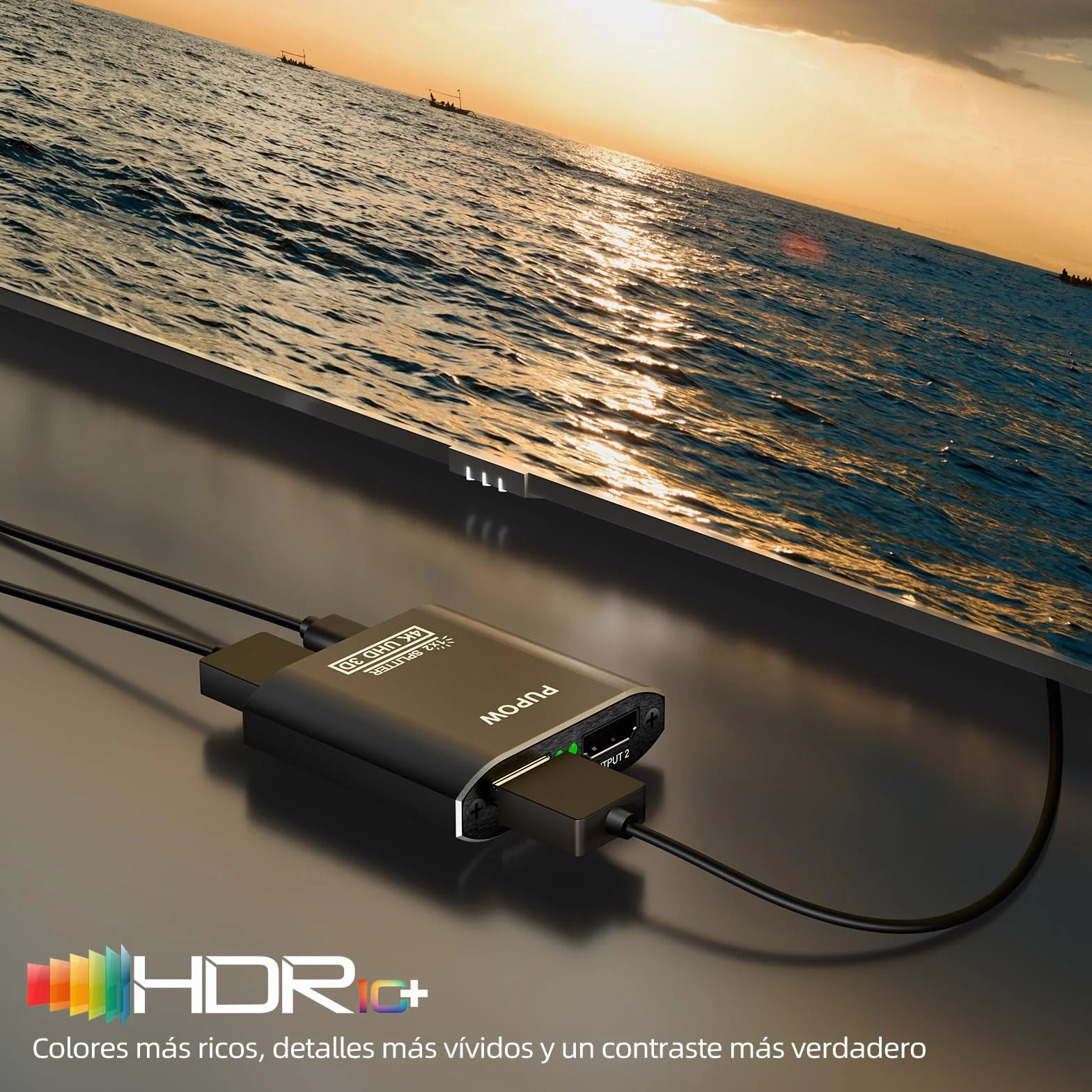 HDMI Splitter 4K Aluminio 60Hz 3D 1080P Divisor para HDTV PS3 PS4 Xbox STB