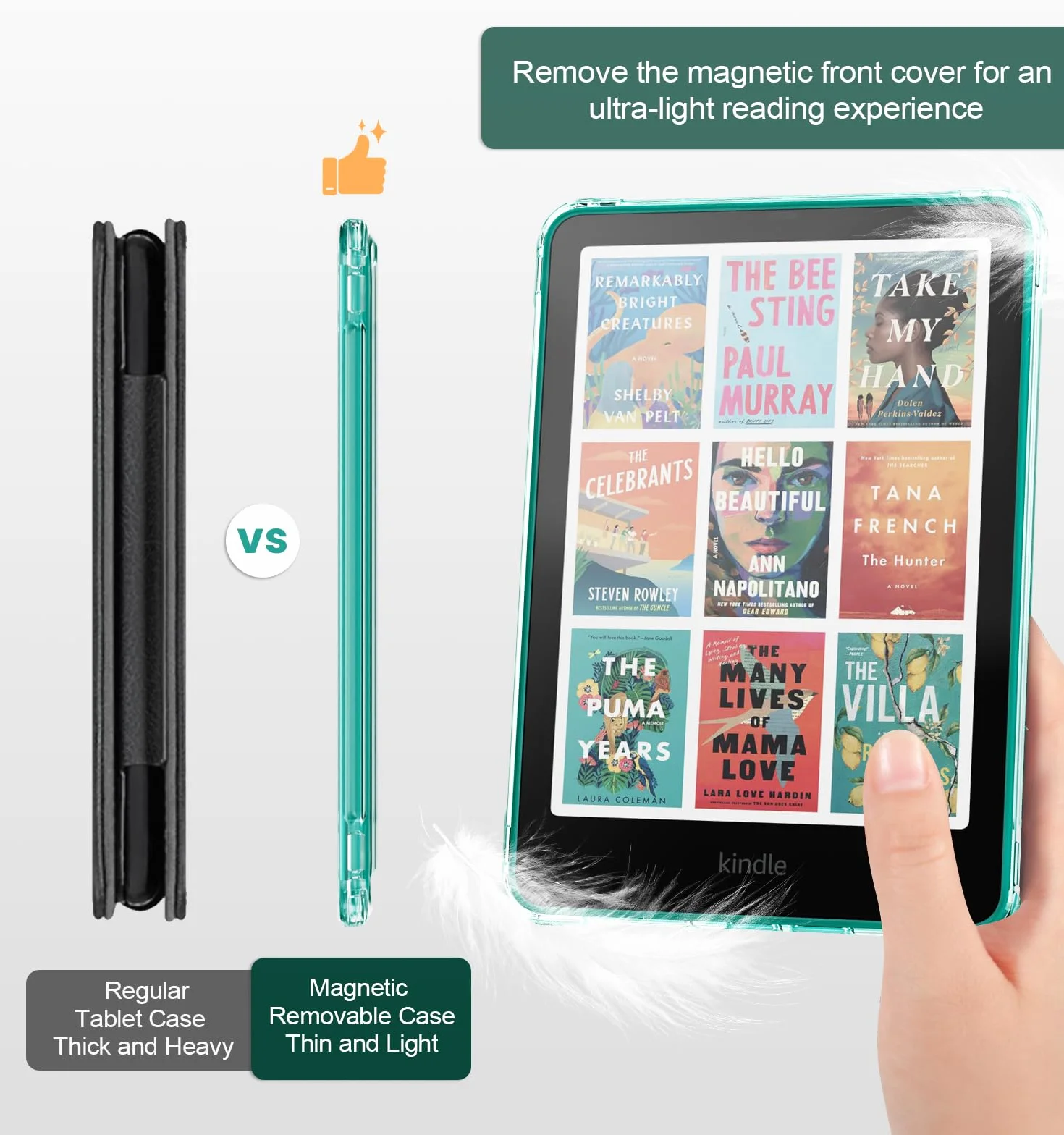 MoKo Funda Magnética para Kindle Paperwhite 12ª Generación 2024 & Kindle Colorsoft 2024/2025, Verde Jade