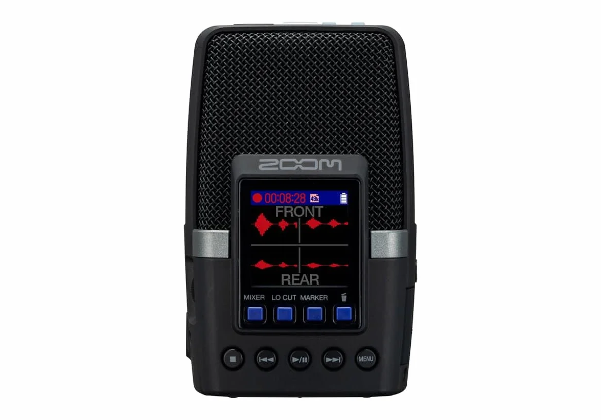 Zoom - H2essential - Grabador Estéreo Digital, Dictáfono, Grabador de Voz Audio Profesional de 4 Pistas con Pantalla LCD de 1,3'' y Puerto USB-C, Compatible con Mac, PC, Android e iOS, Batería de 20h