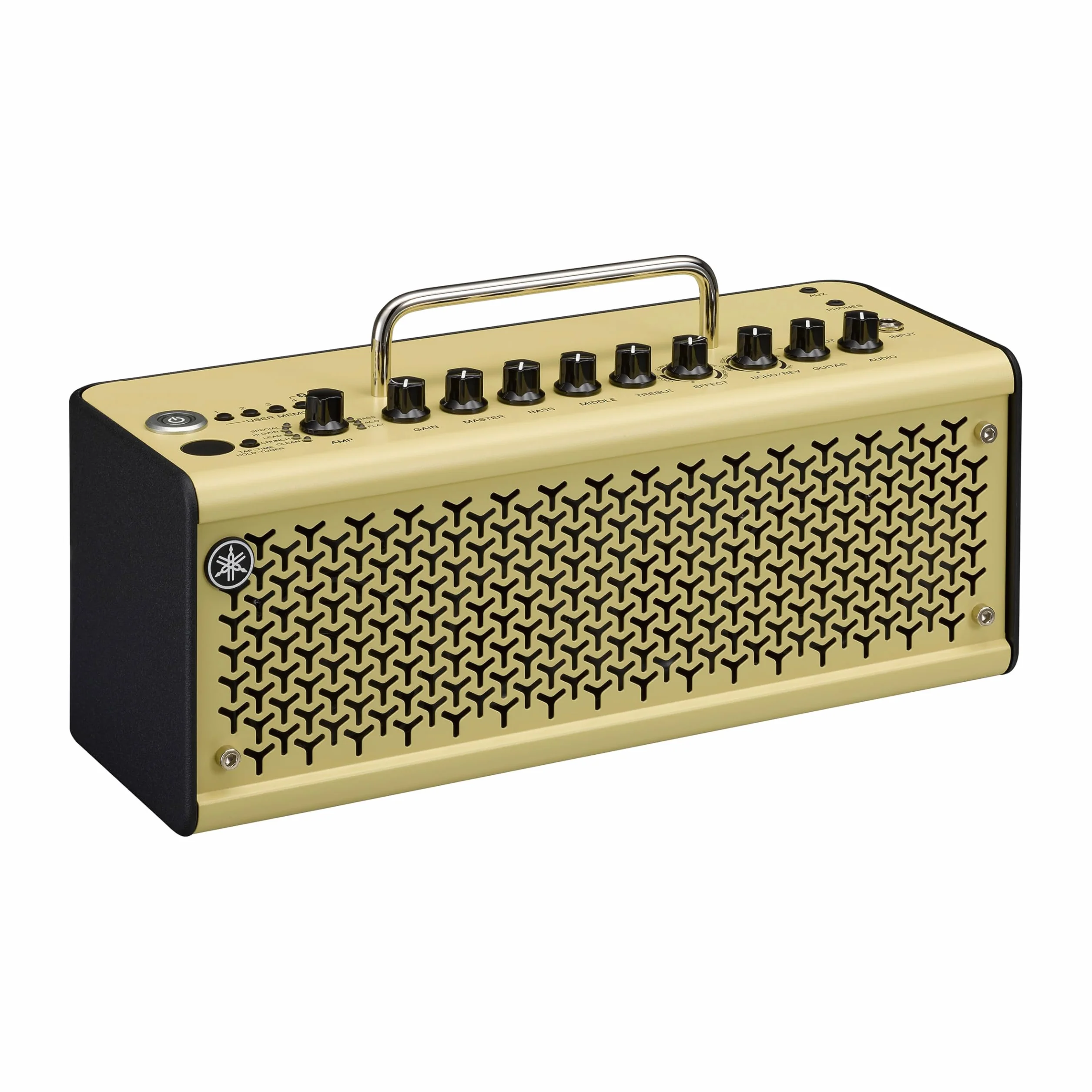 Yamaha THR10II Amplificador Bluetooth de Sobremesa – 20W, con 15 Modelos de Amplificador de Guitarra y Bajo, 3 Presets de EQ Plana y 3 Modelos de Microfoneado, Compacto y Portátil – Blanco Vintage