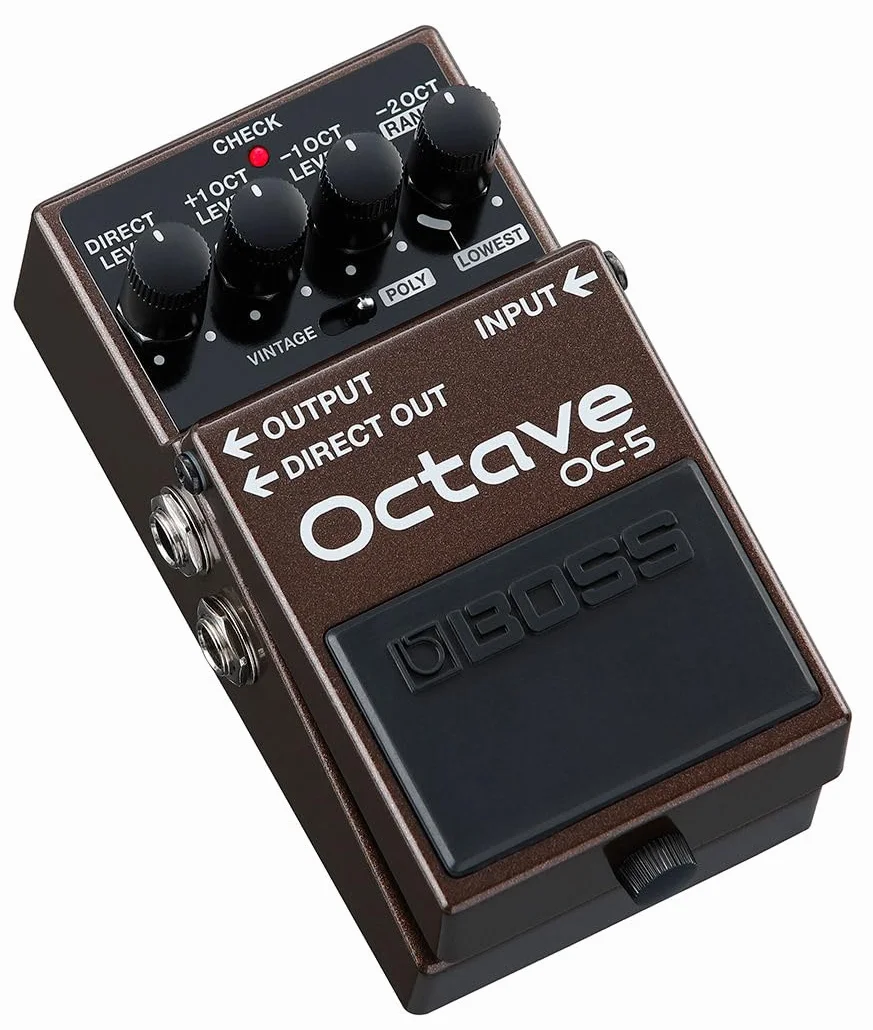 Pedal de efectos de guitarra y bajo BOSS OC-5 Octave con modos Vintage y Poly y cinco años de garantía