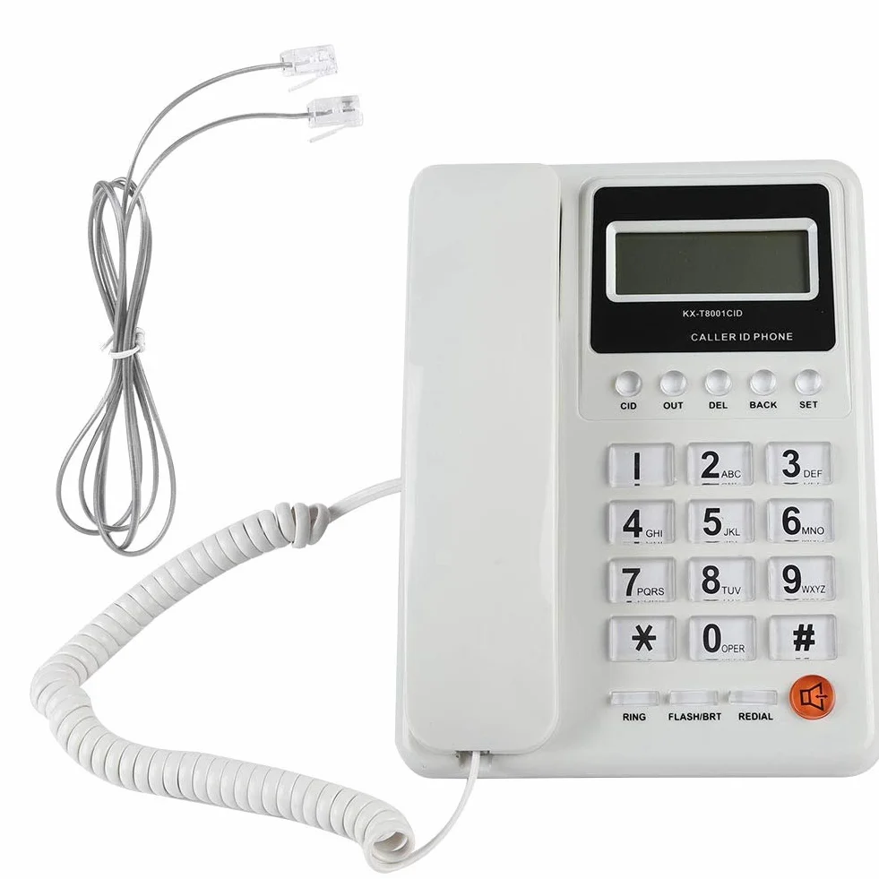 Teléfono Fijo con Contestador Automático y Identificador de Llamadas DTMF/FSK para Hogar, Hotel u Oficina
