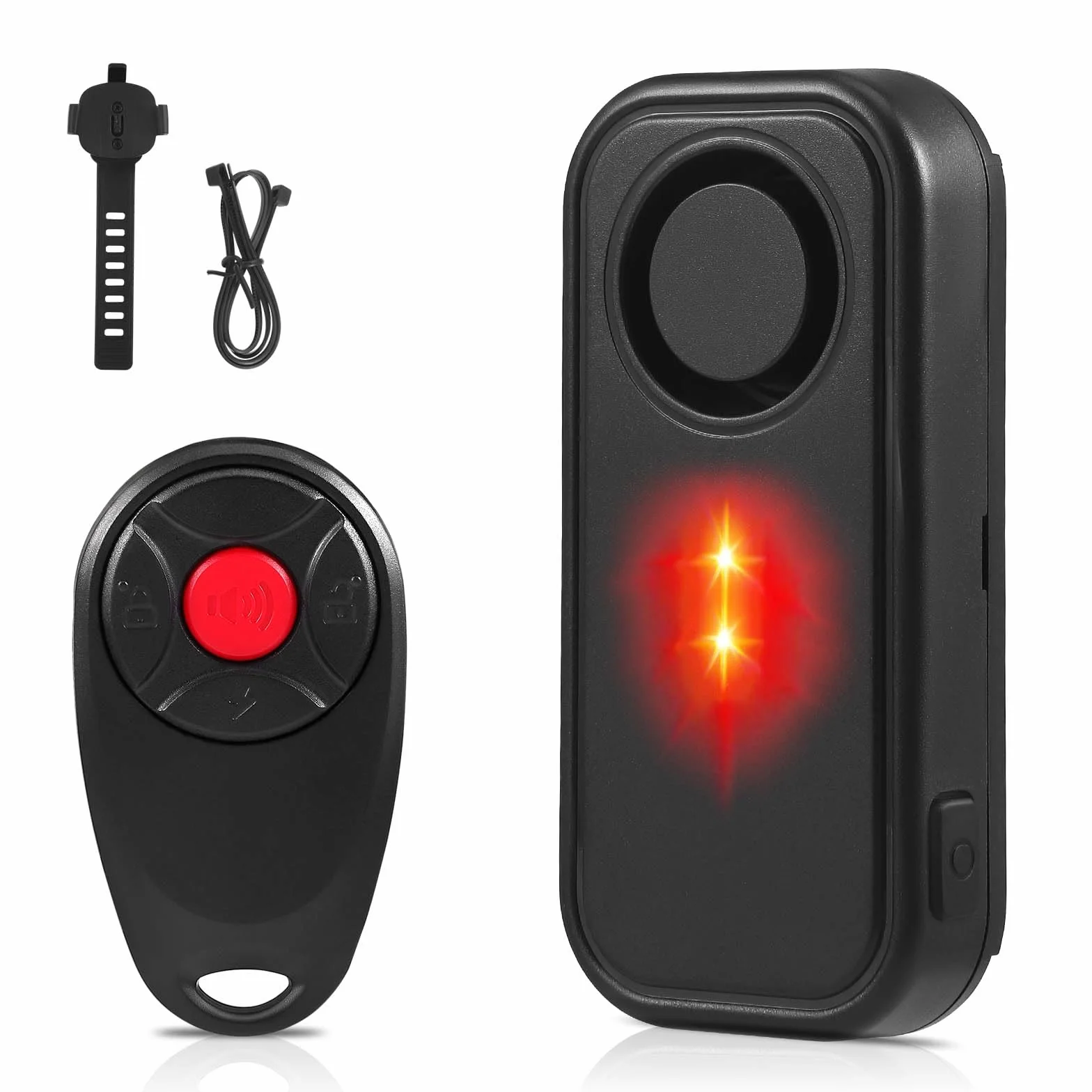 Sistema de alarma para bicicletas, antirrobo inalámbrico con sensor de vibración, sirena impermeable para bicicletas, volumen alto 113 db con mando a distancia para scooter, coche, bicicleta