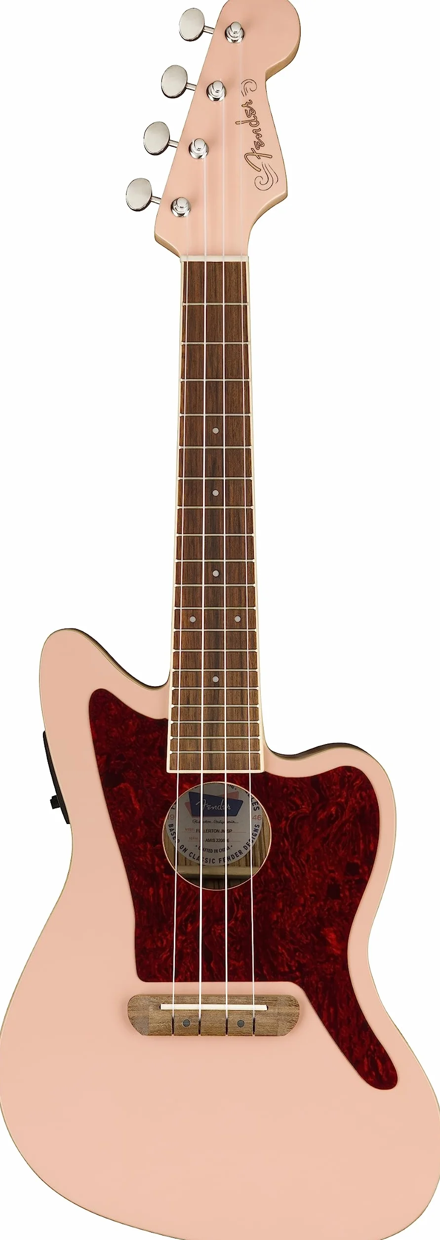 Fender Fullerton Jazzmaster® Uke, diapasón de nogal, golpeador de carey de carey rosa concha