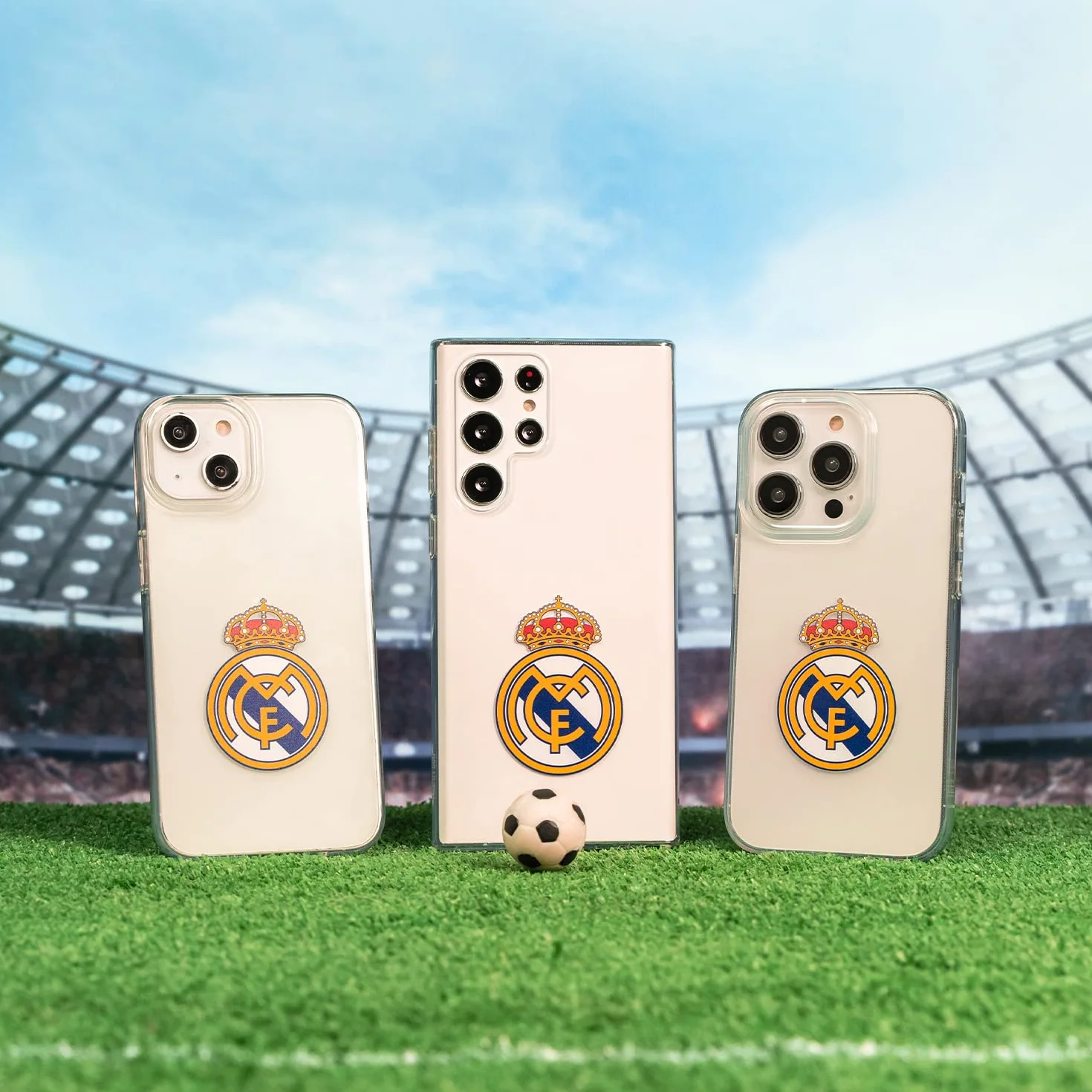 Funda para iPhone 15 Pro del Real Madrid Escudo Real Madrid tansparente para Proteger tu móvil. Carcasa de Silicona Flexible con Licencia Oficial Real Madrid