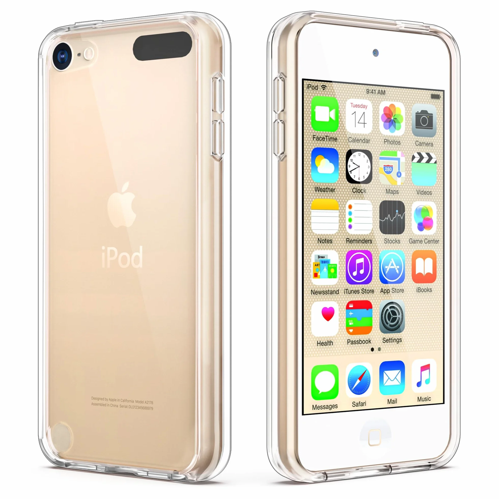 ULAK Funda iPod Touch 7, iPod Touch 5/6 Carcasa con 2 películas Protectoras Híbrido Clear Slim Cubierta de la Suave Resistente a Rayones Absorción de Choque Caso para iPod Touch 5/6/7 - Transparente