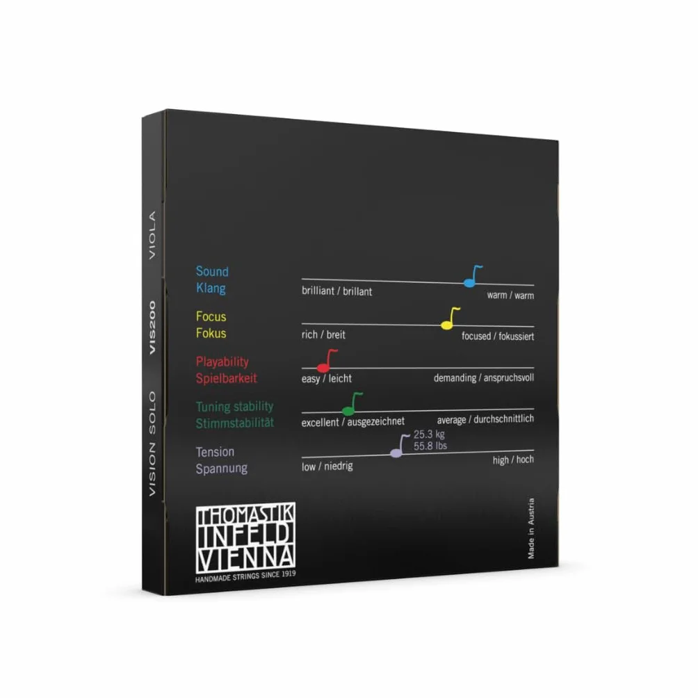Thomastik Cuerdas para Viola Vision Solo Synthetic Core juego 4/4 mediana