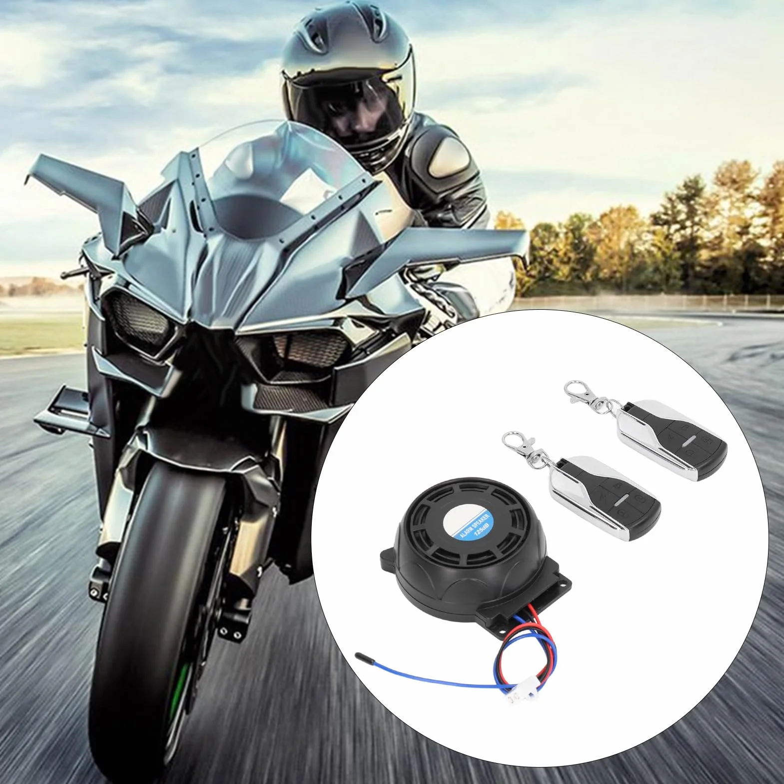 Sistema de Seguridad Antirrobo, KIMISS 12V Sistema de Alarma de Seguridad para Motocicletas Antirrobo 2 Control Remoto Impermeable Universal para Motos