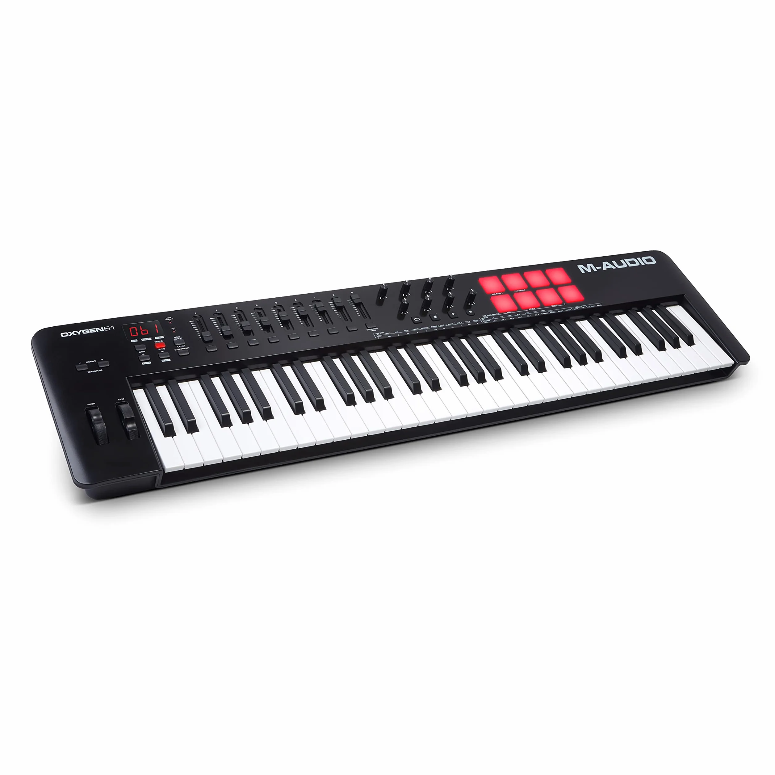 M-AUDIO Oxygen 61 (MKV) teclado controlador MIDI USB con 61 teclas, beat pads, Smart Chord, modos de escala, arpegiador y pack de sonidos de Native Instruments (integración de NKS)