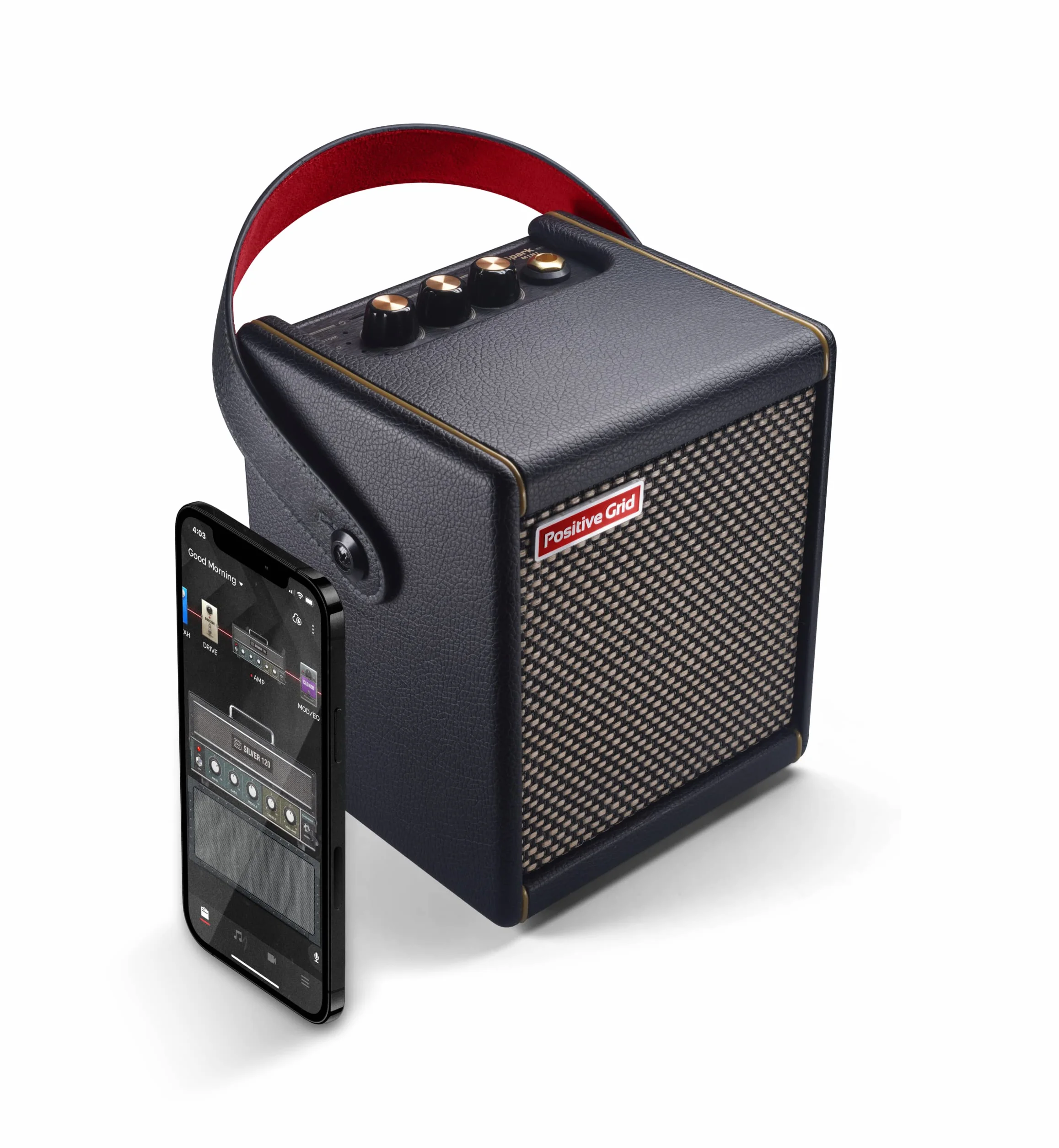 Positive Grid │ Amplificador de Guitarra Spark Mini │ Mini Amplificador portátil de 10W para Guitarra eléctrica, bajo y Guitarra acústica (Negro)