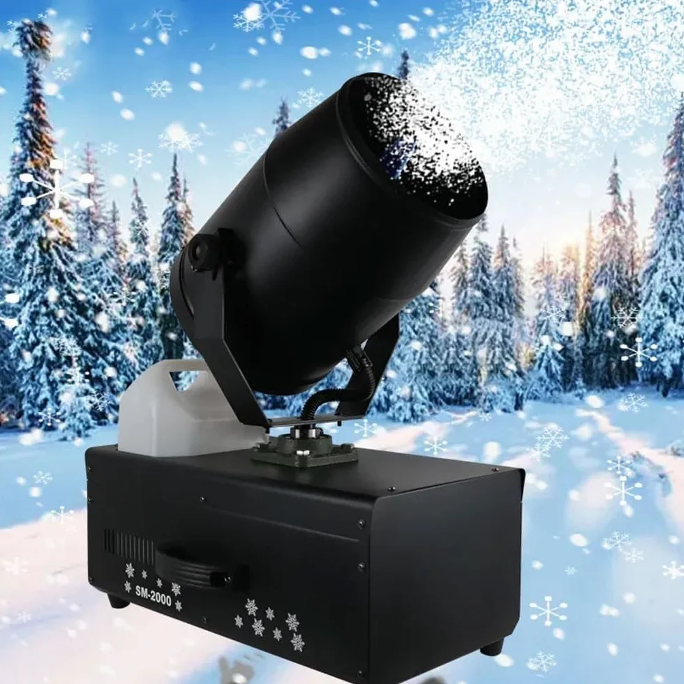 Genérico Máquinas De Nieve para Exteriores con Control Remoto, 2000W Máquina Rociadora De Copos De Nieve De Alto Rendimiento, Máquina De Nieve para Fiestas Y Bodas En Interiores