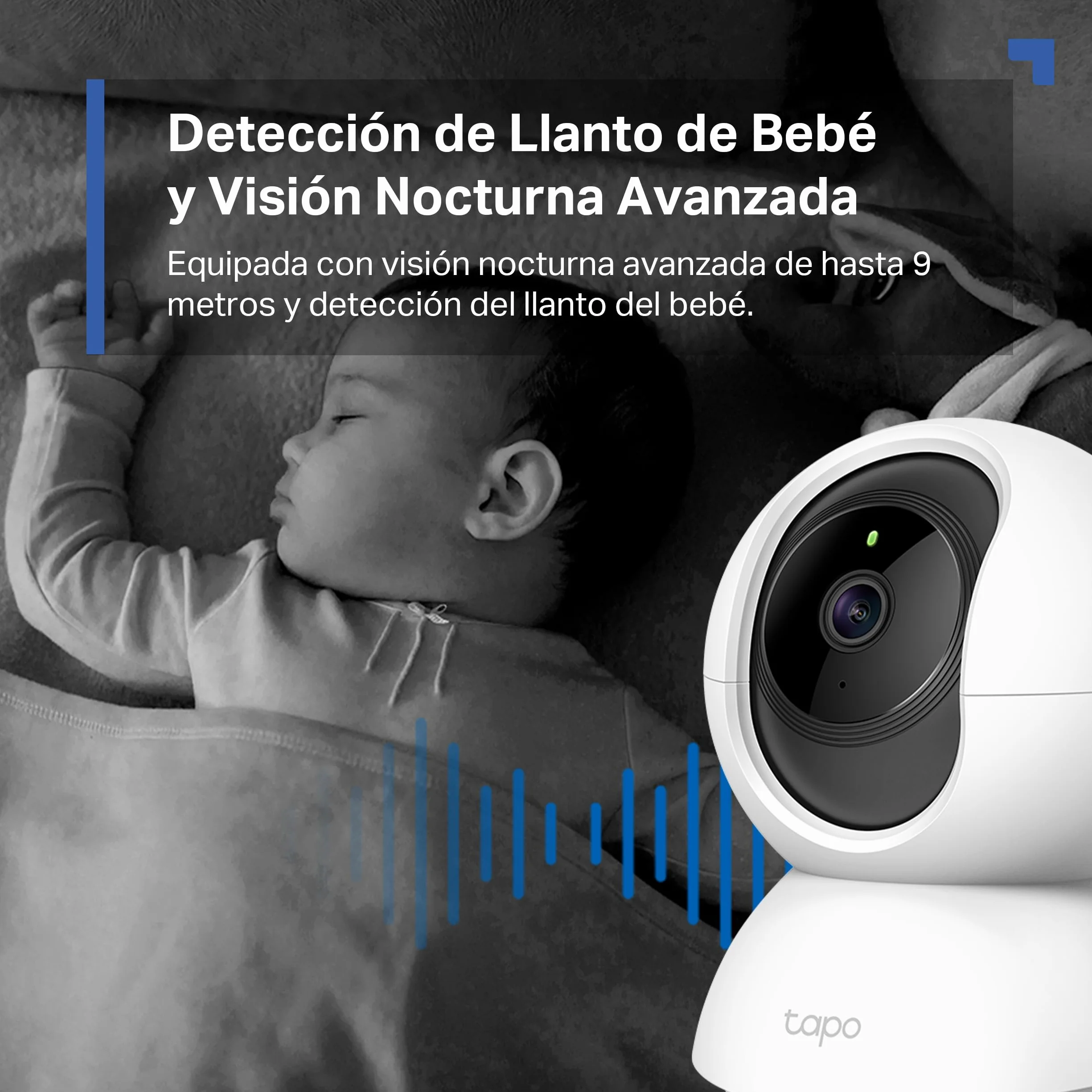 Tapo C21A 2K 3MP Cámara vigilancia WiFi Interior 360° visión Nocturna detección Persona Compatible Alexa