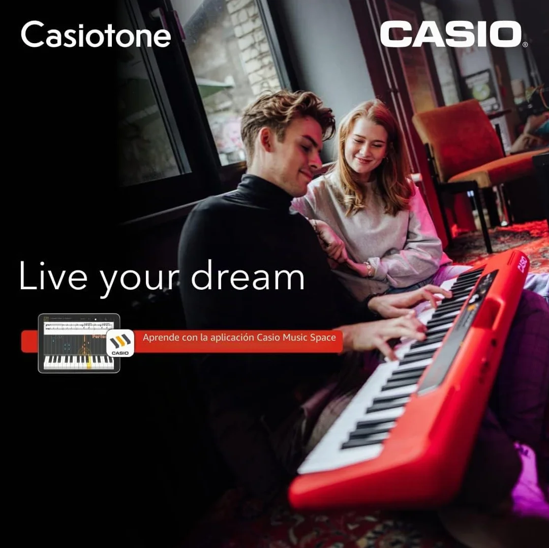 Casio CT-S200RD - Teclado de piano, Rojo