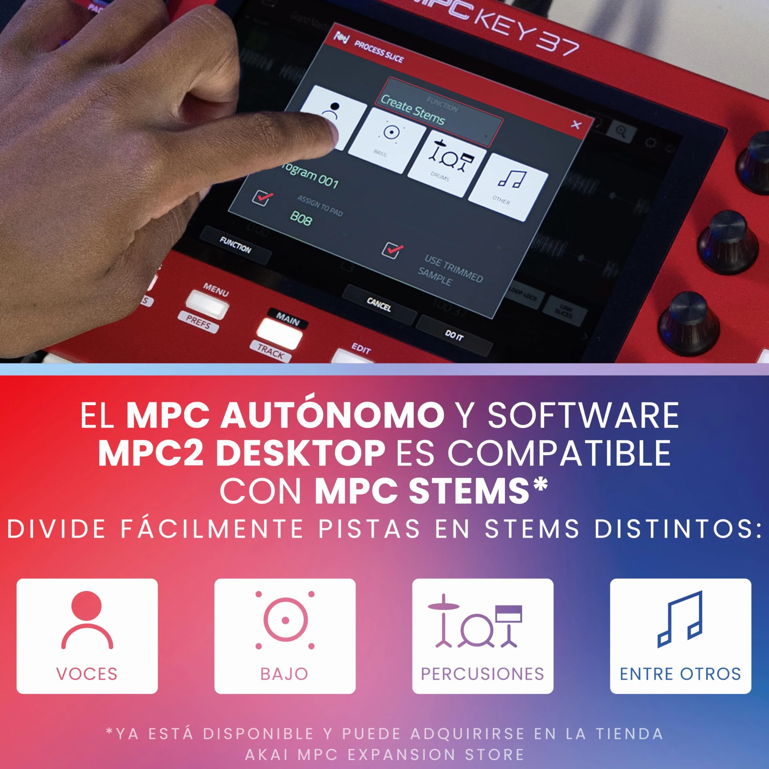 Akai Professional MPC Key 37 Sintetizador de Producción Independiente, Caja de Ritmos, Teclado MIDI, con Wi-Fi, Bluetooth, Pantalla Táctil, Plug-ins e Integración con Native Instruments