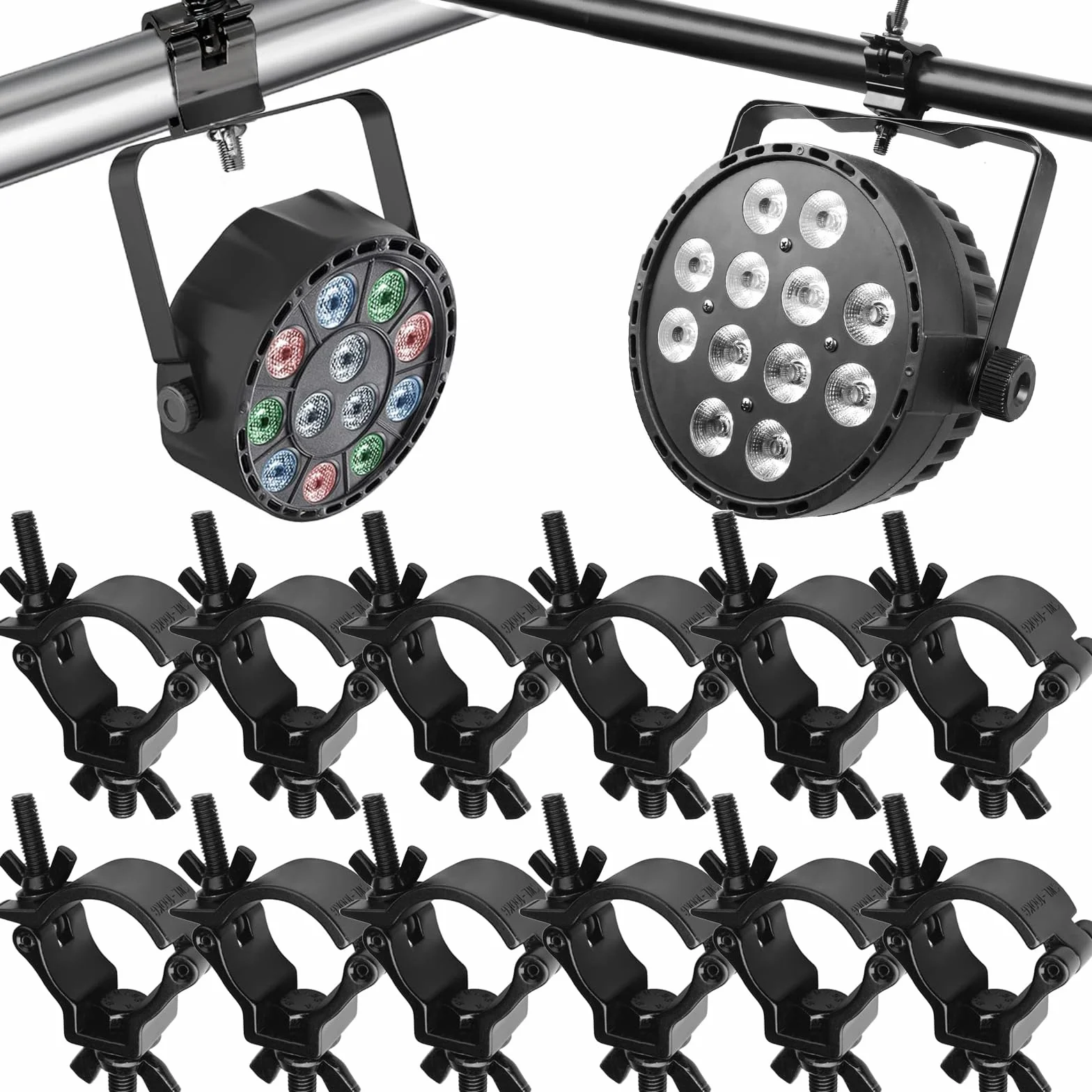 Pinza de Gancho Truss Clamp,YouXiaor 12Piezas Pinzas de Tracción de Luz Truss Aleación de Aluminio Truss O Clamps Aluminio Resistente Heavy Duty Truss DJ O-Clamp para 48-51MM Tubo Carga Máx 100KG