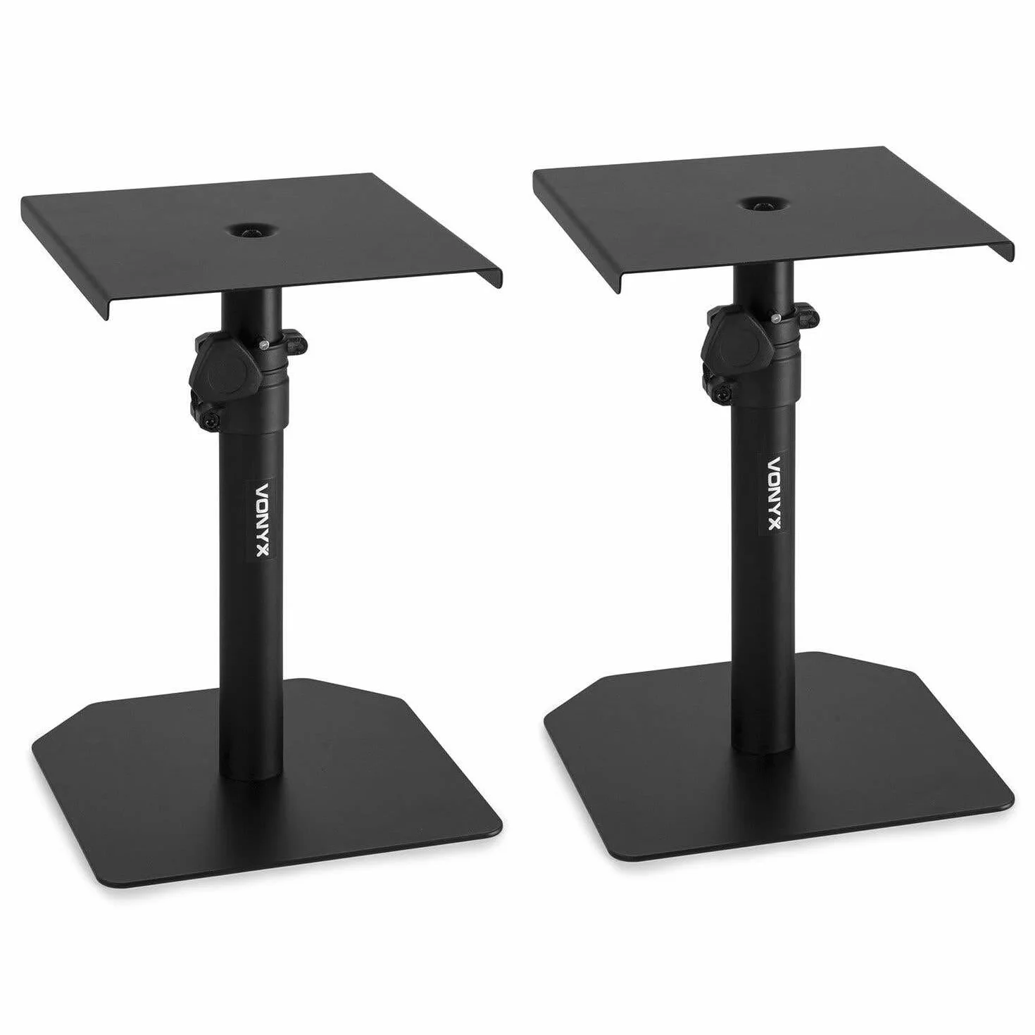 Vonyx SMN40B monitores Estudio Activos 100W con Soportes SMS10, Control Graves/Agudos, Amplificador Integrado, Altura Ajustable, Set Ideal para DJs y producción Musical