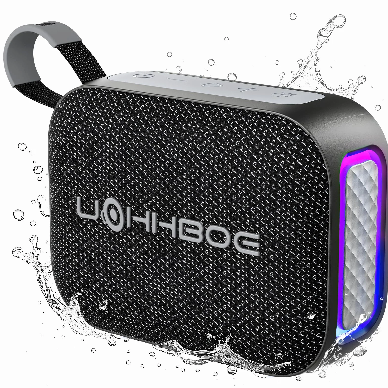 UOHHBOE Altavoz Bluetooth 6.0 20W Potente con Luz LED, TWS, IPX5 Impermeable, 24 Horas, Portátil