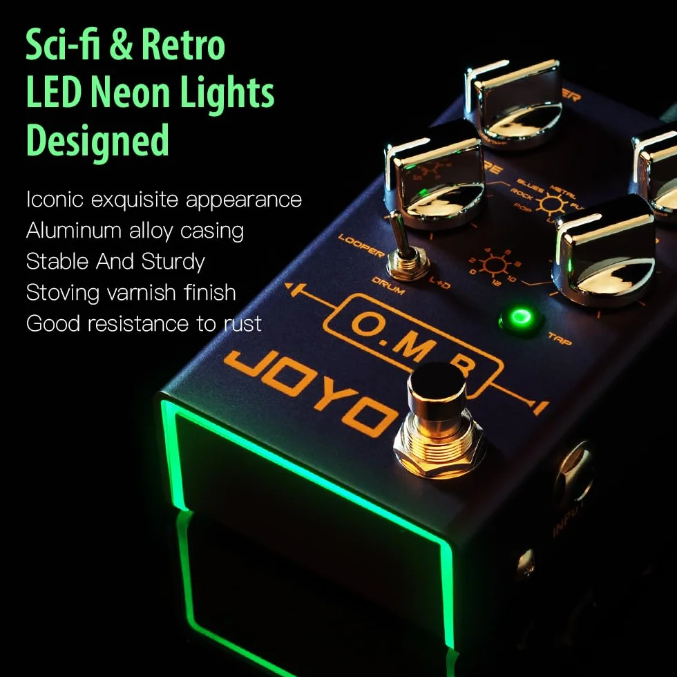 JOYO Pedal Looper de Máquina de Batería (Grabación en Bucle/Máquina de Batería) para Efecto de Guitarra Eléctrica (O.M.B R-06)