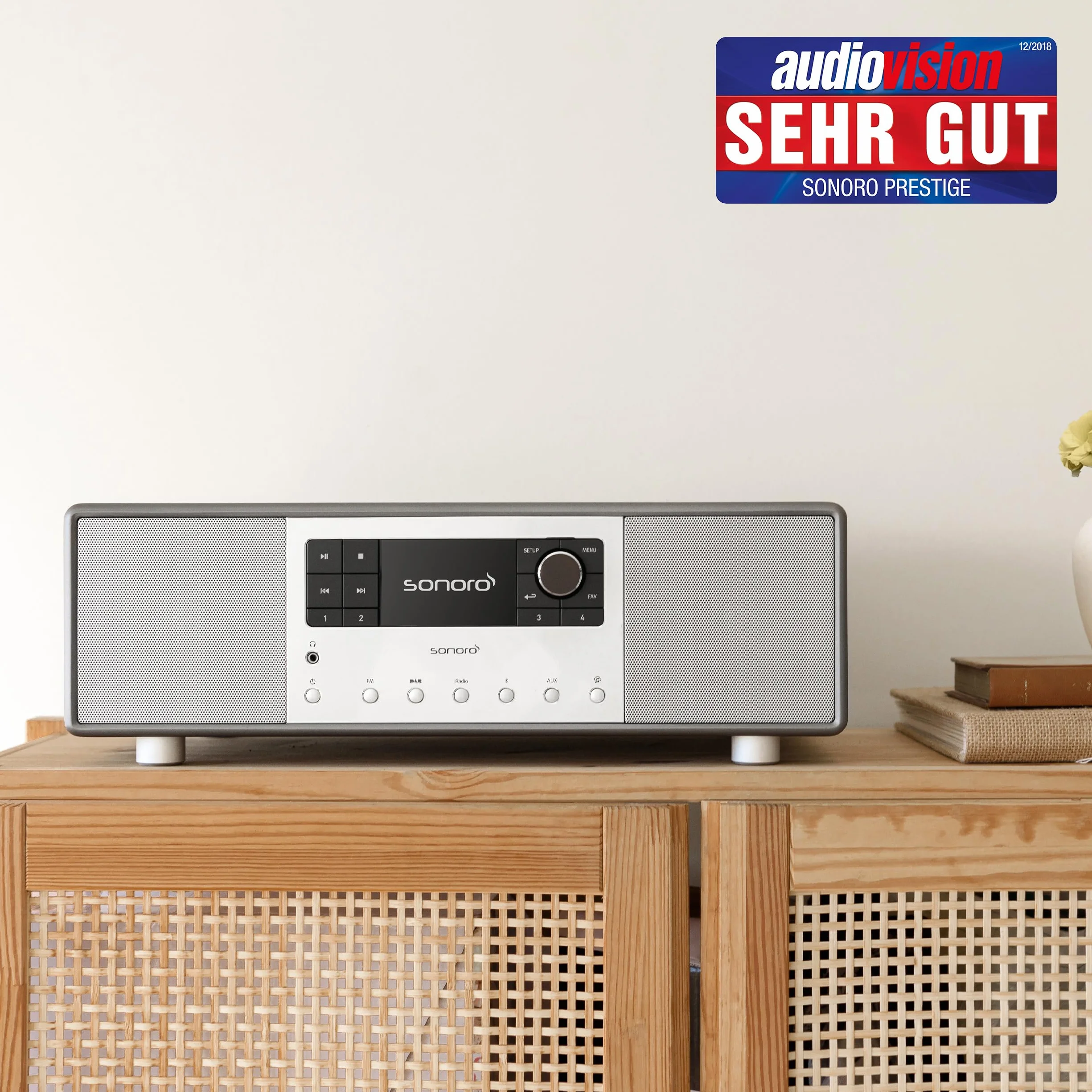 Sonoro Primus Stereo internetradio met DAB+, FM, Spotify en Bluetooth, mate graphite (HNSO31912BB)