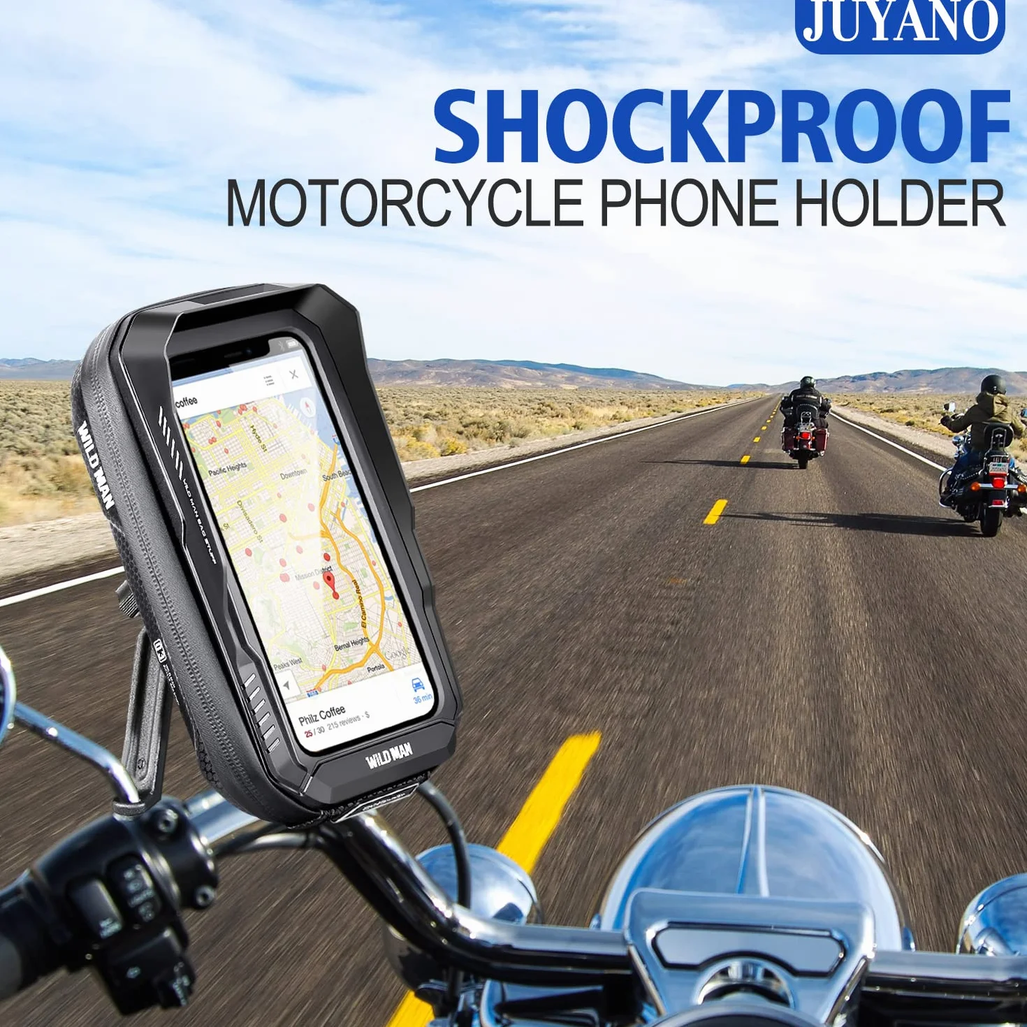 Soporte Móvil Moto Impermeable de Aluminio para Retrovisor - Rotación 360° Ajustable Con Cubierta de Lluvia - Compatible Con Teléfonos de 3.5-6.9"